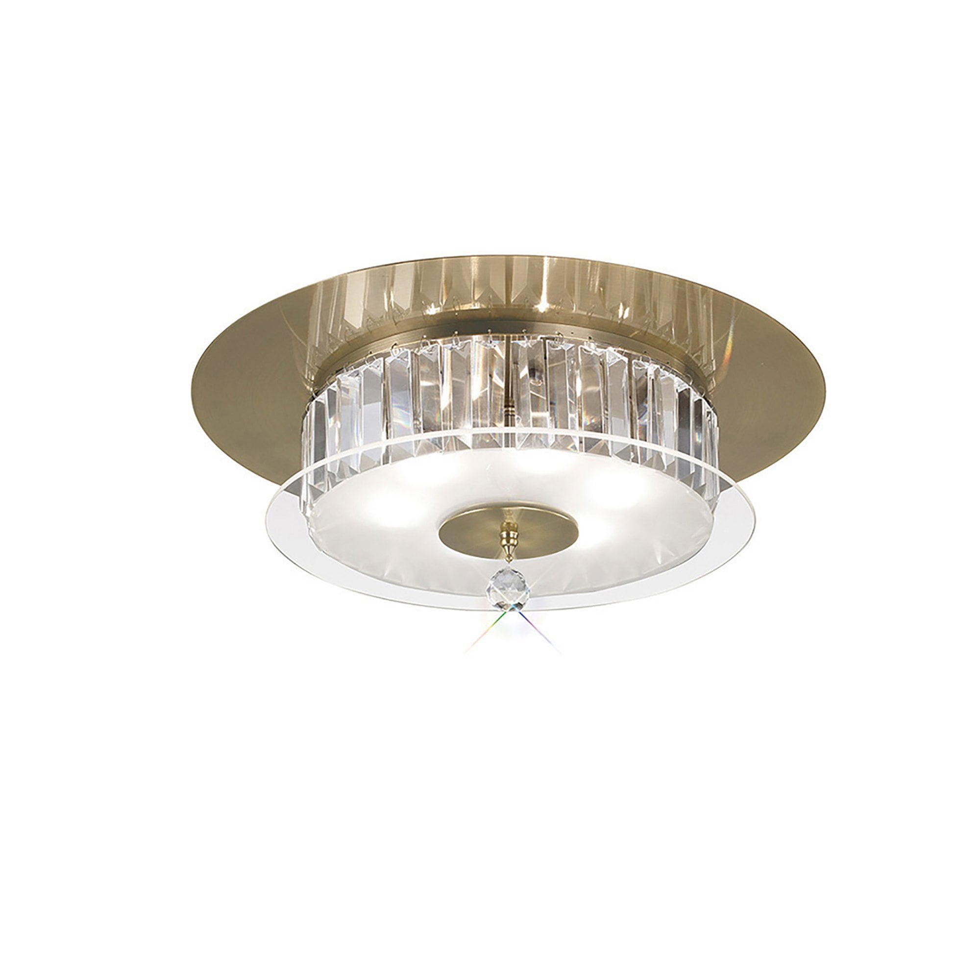Diyas IL30244 Tosca Ceiling Round 6 Light Antique Brass/Glass/Crystal