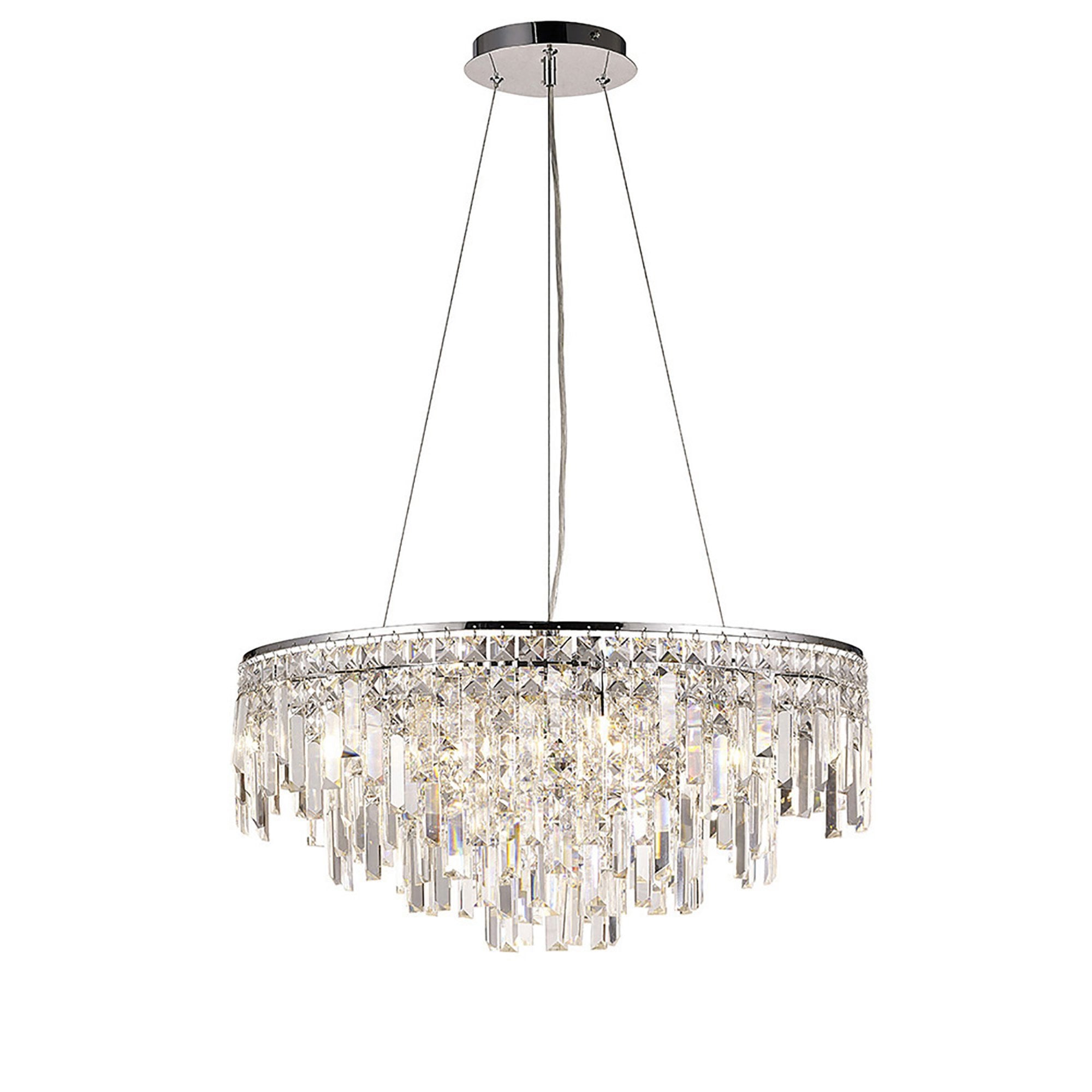 Diyas IL30256 Maddison Pendant Round 8 Light G9 Polished Chrome/Crystal