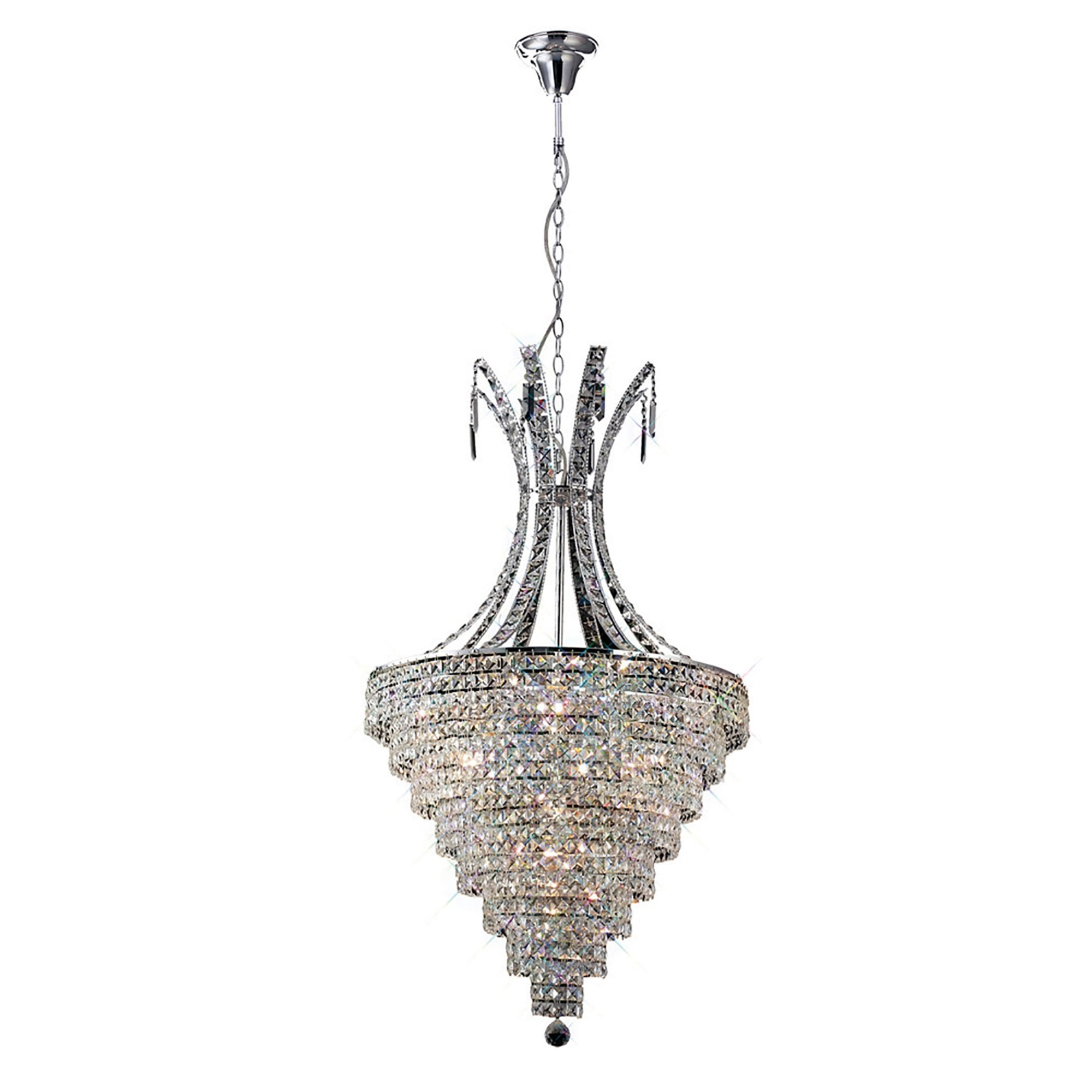 Diyas IL30049 Kanya Pendant 10 Light Polished Chrome/Crystal