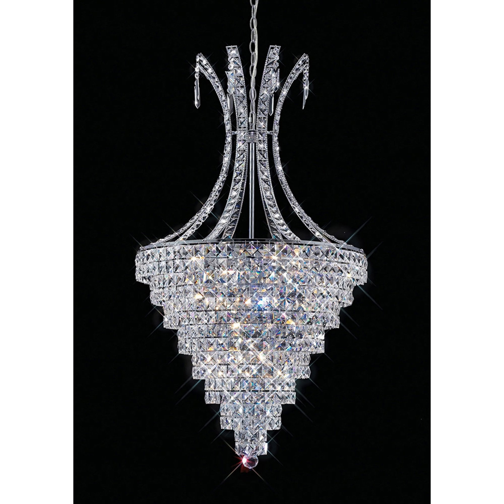 Diyas IL30049 Kanya Pendant 10 Light Polished Chrome/Crystal