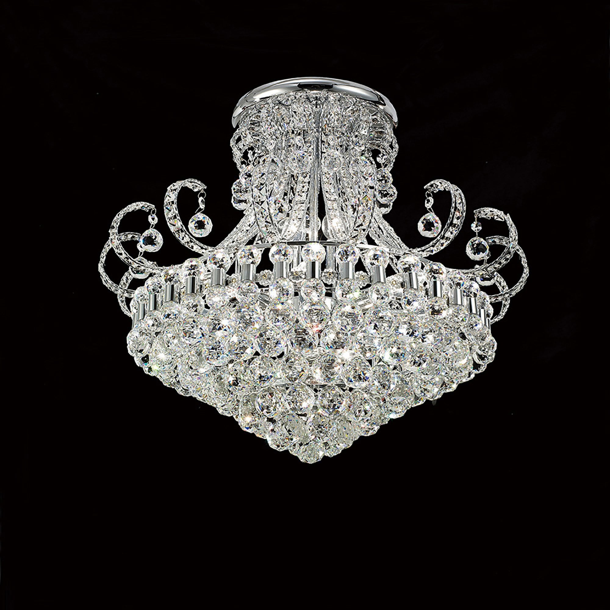 Diyas IL30027 Pearl Ceiling Round 12 Light Polished Chrome/Crystal