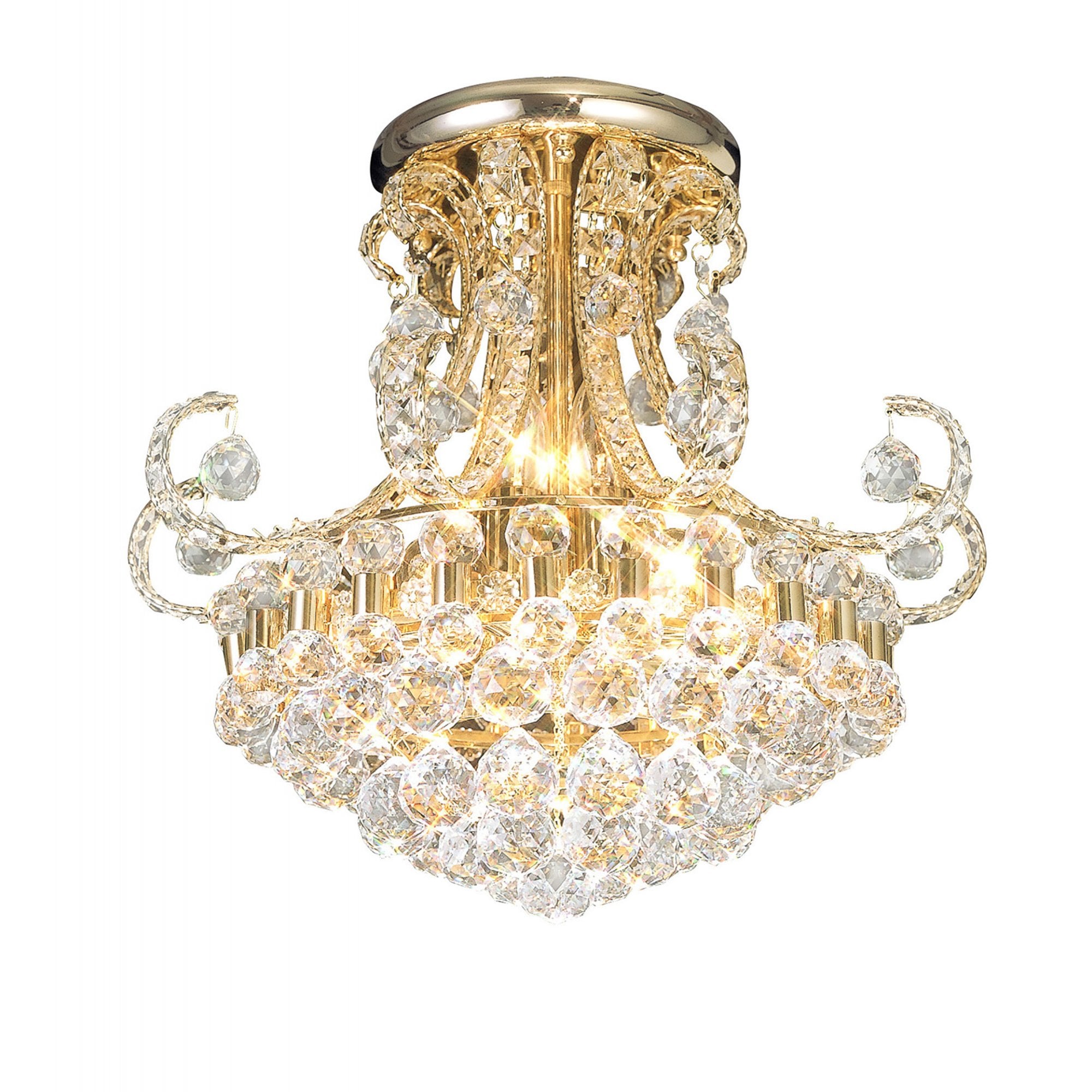 Diyas IL30006 Pearl Ceiling 9 Light French Gold/Crystal