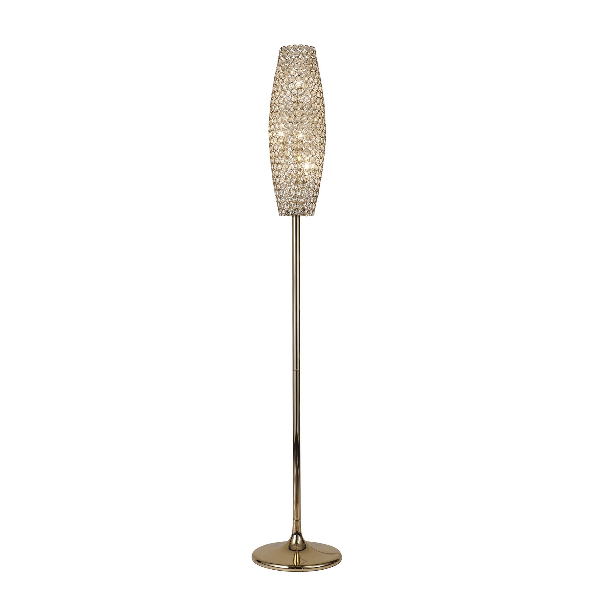 Diyas IL30768 Kos Floor Lamp 4 Light French Gold/Crystal