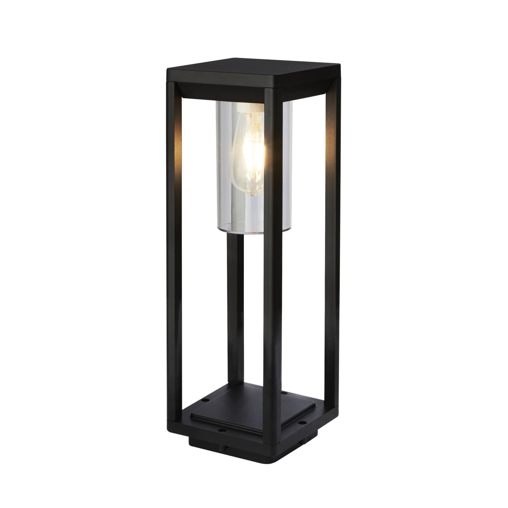 Searchlight Aubery 450mm Outdoor Post - Matt Black with Clear Diffuser