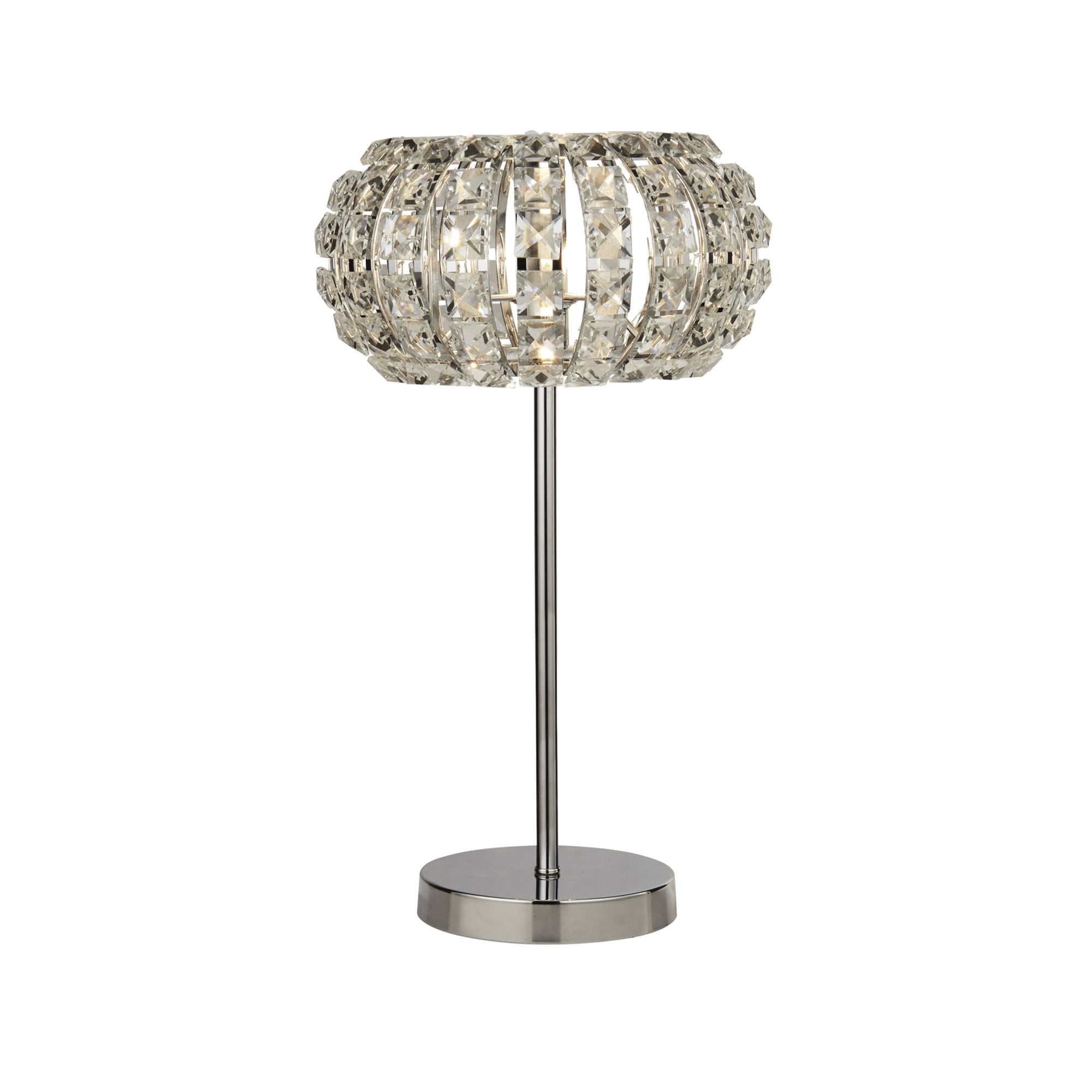 Searchlight Maria Table Lamp - Chrome, Crystal Glass & Sand Diffuser