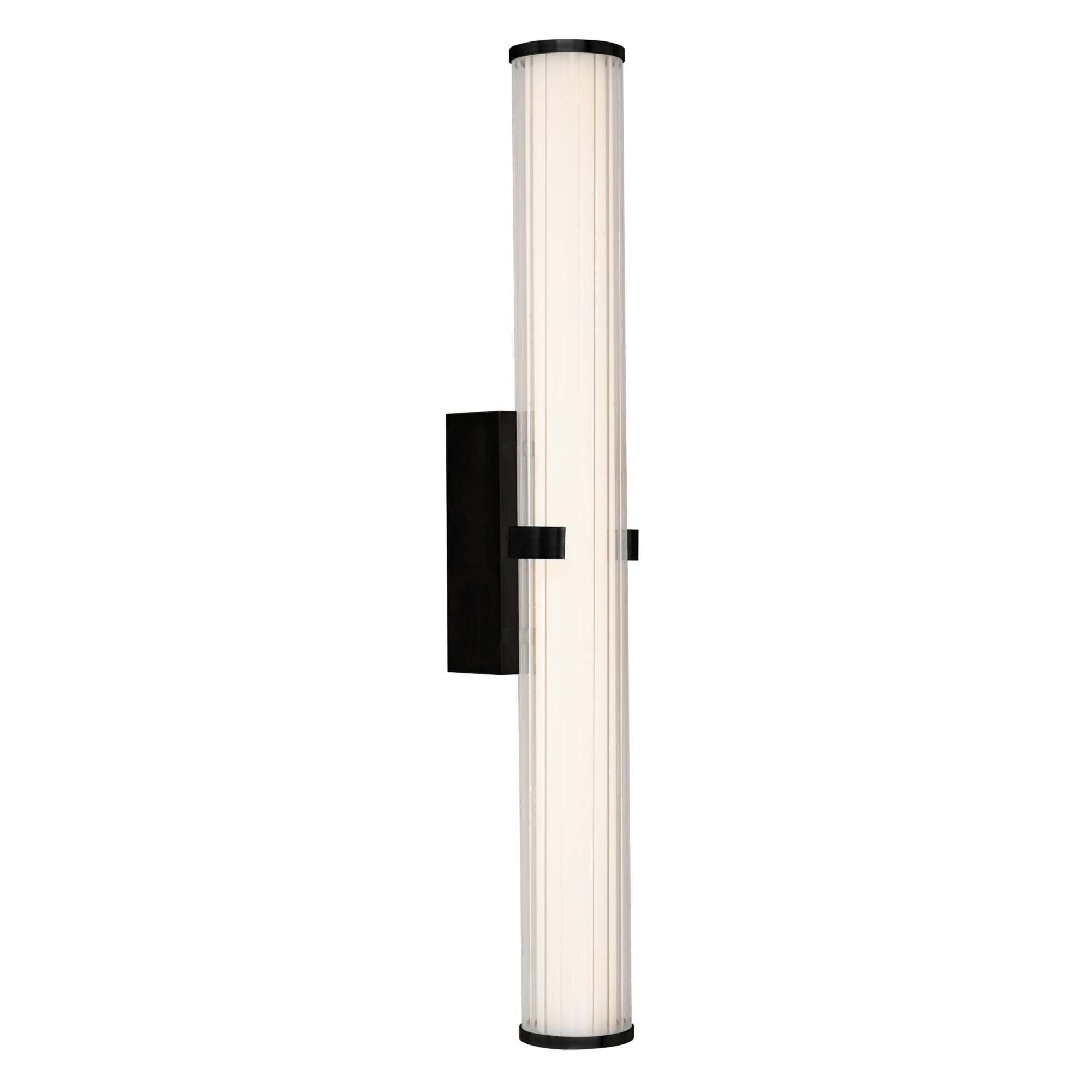 Searchlight Carisbrooke LED Bathroom Large Wall Light - Black & Opal Glass - IP44