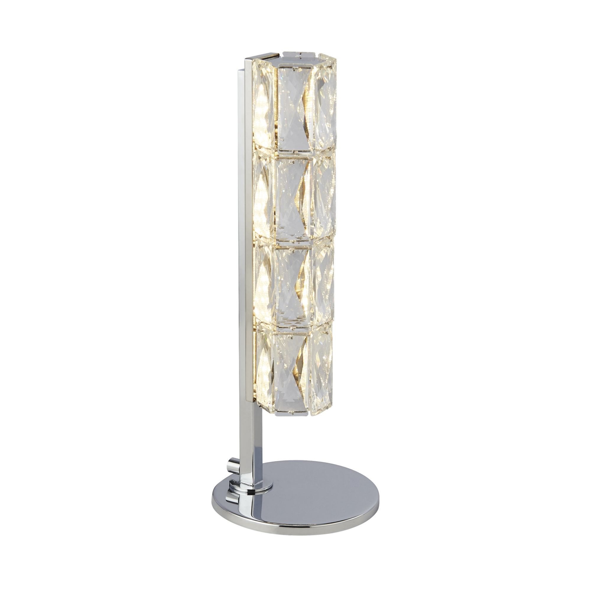 Searchlight Radnor LED Table Lamp - Chrome & Clear Crystal Trim