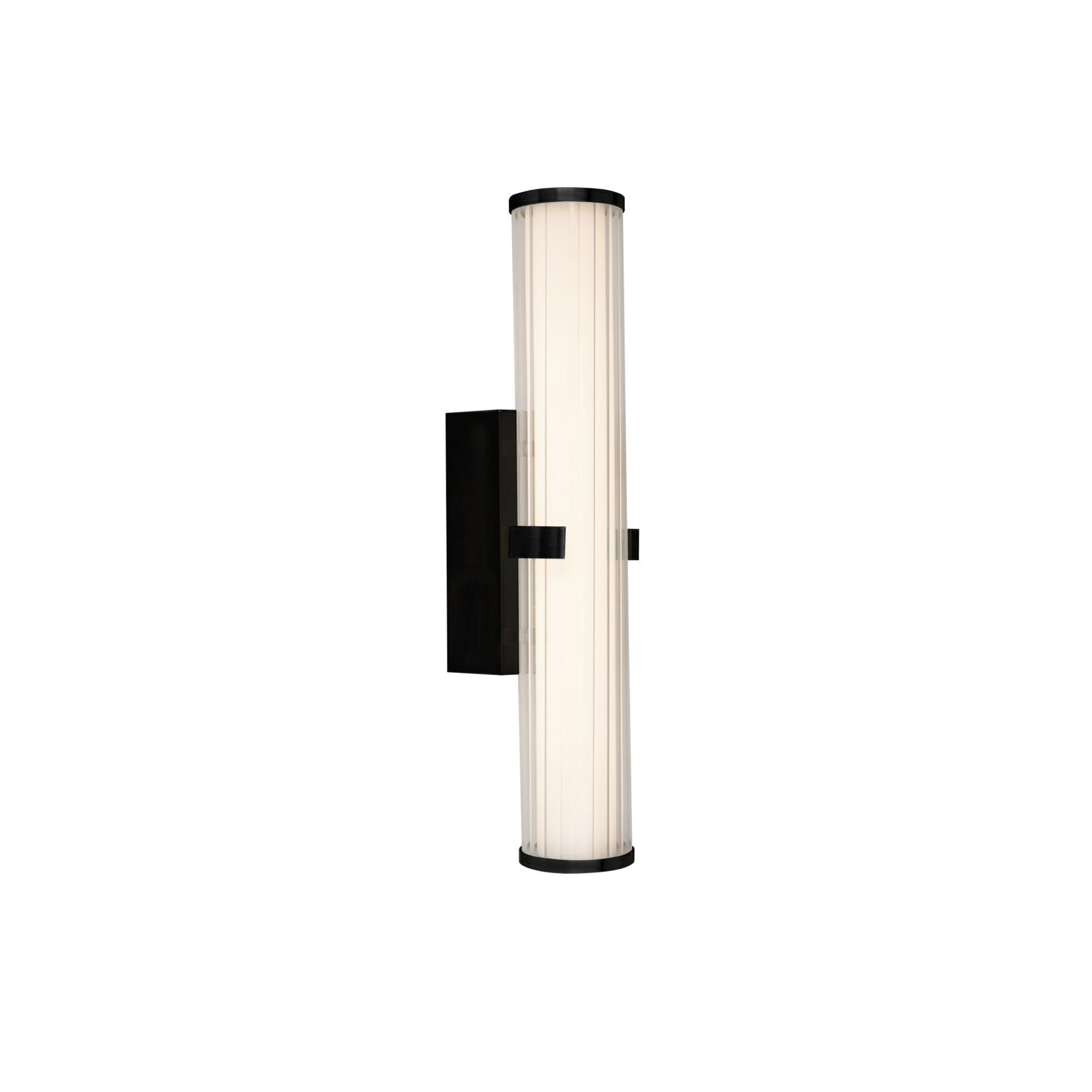 Searchlight Carisbrooke LED Bathroom Wall Light - Black & Opal Glass - IP44
