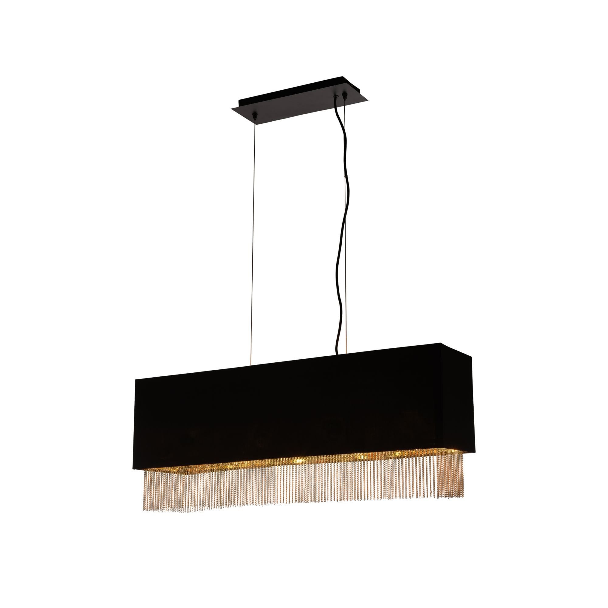 Searchlight Finlay 4 Light Ceiling Pendant - Black & Gold Chain