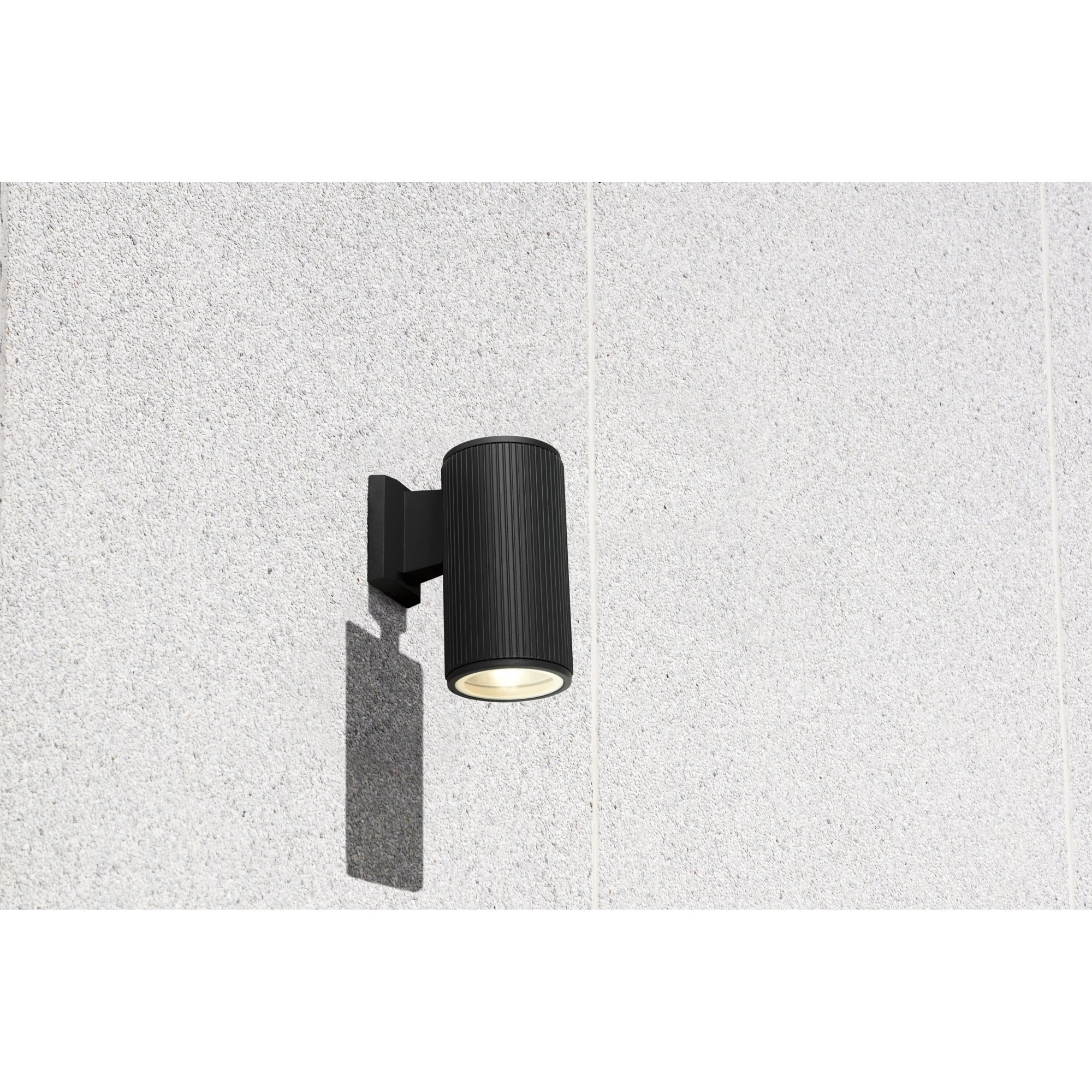 Searchlight Hallman Outdoor Wall Light - Black with Clear Glass Diffuser
