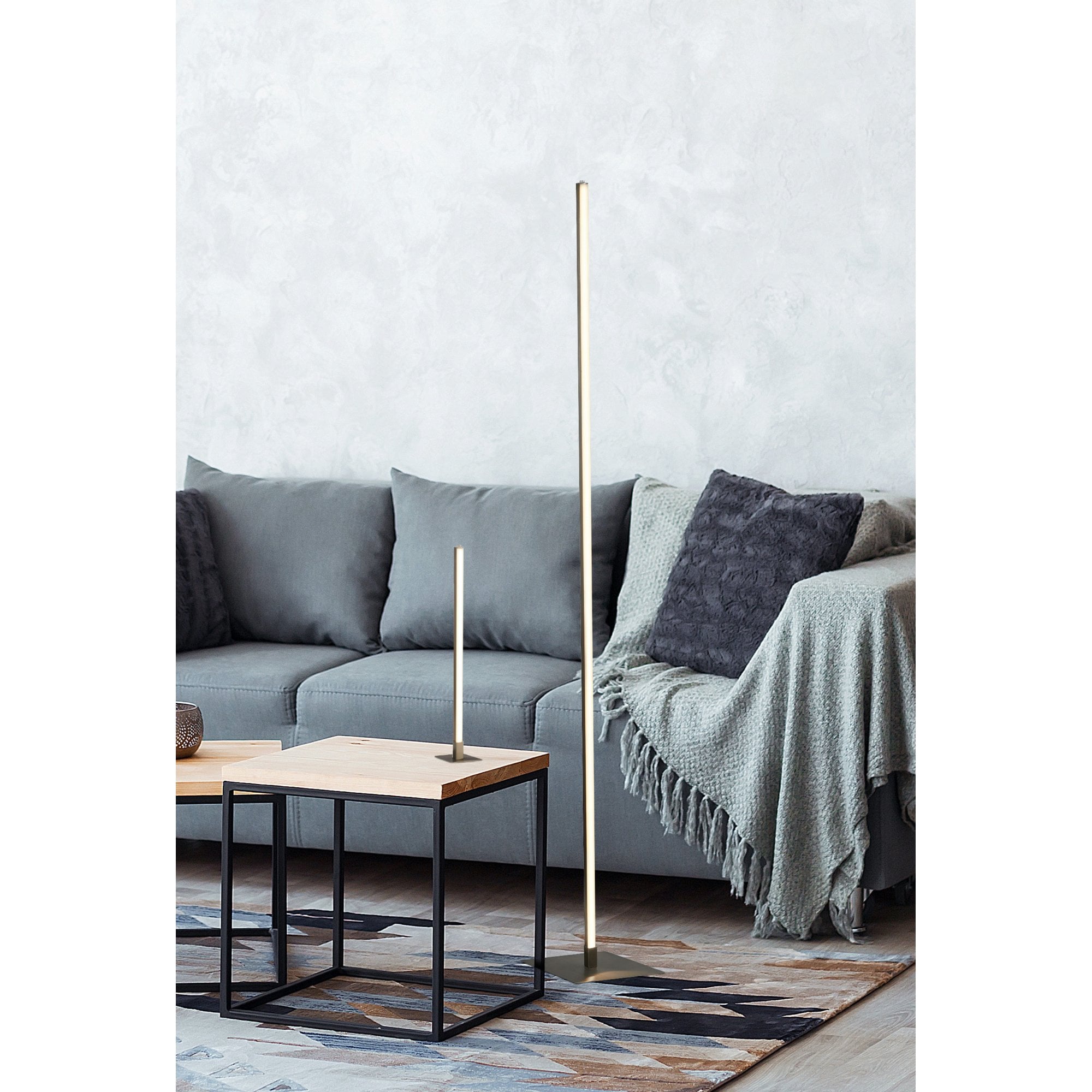 Searchlight Taylor LED Floor Lamp - Satin Silver