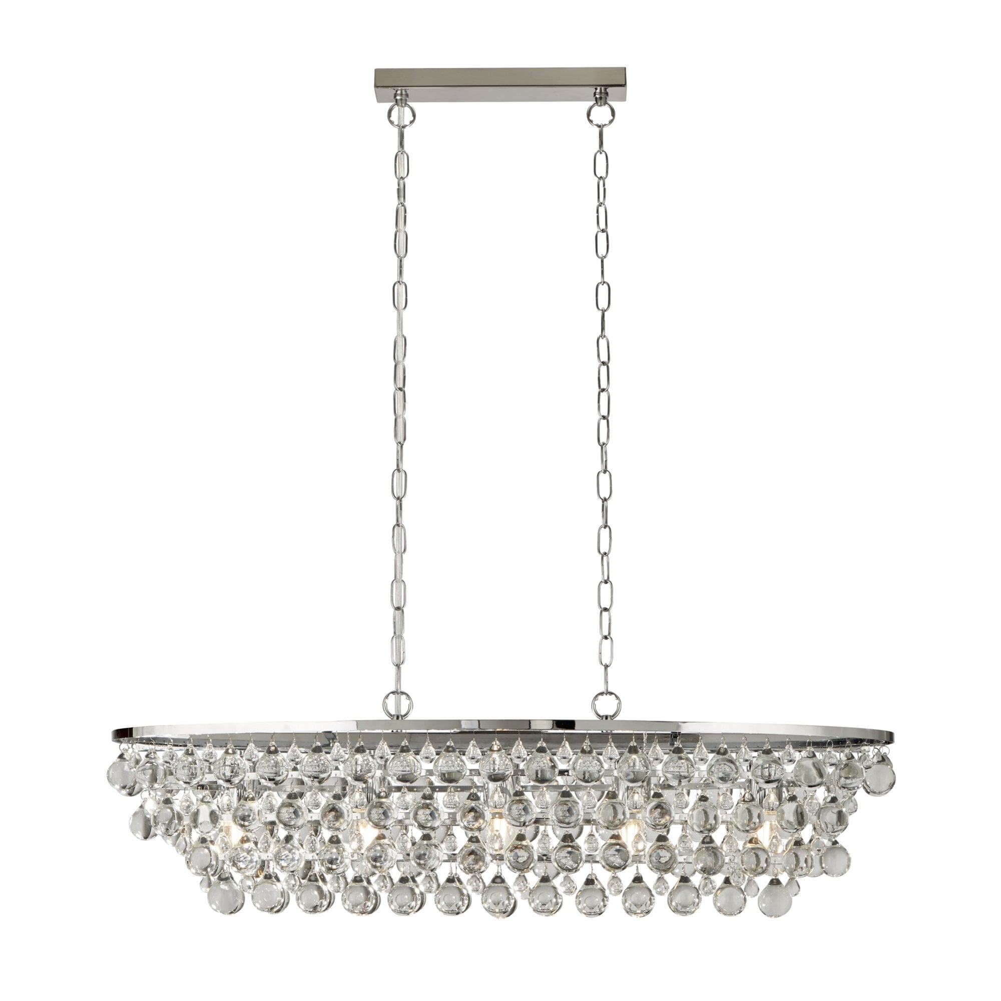 Searchlight Mellon 5 Light Pendant - Chrome & Rain Drop Glass