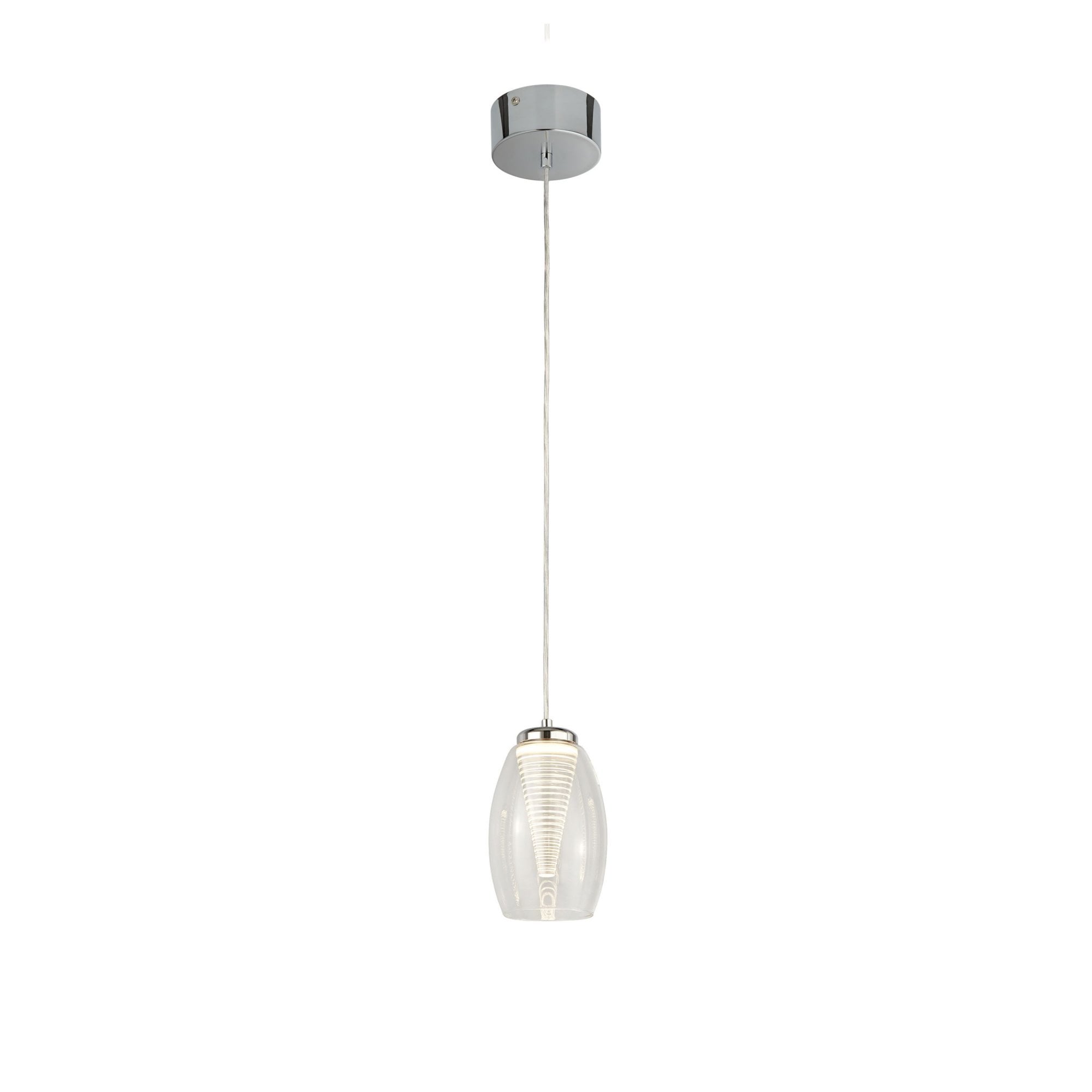 Searchlight Chapman Ceiling Pendant - Chrome & Clear Glass