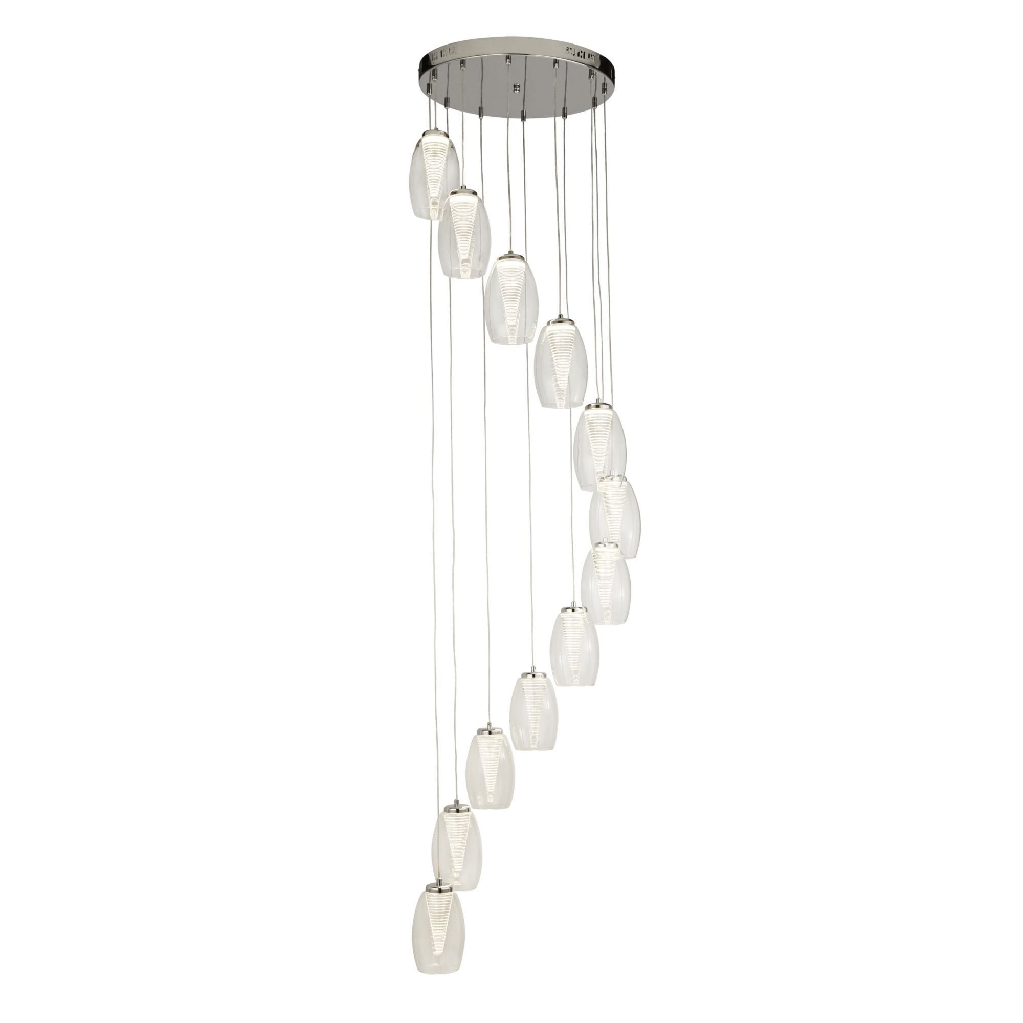 Searchlight Chapman 12 Light Ceiling Pendant - Chrome & Clear Glass
