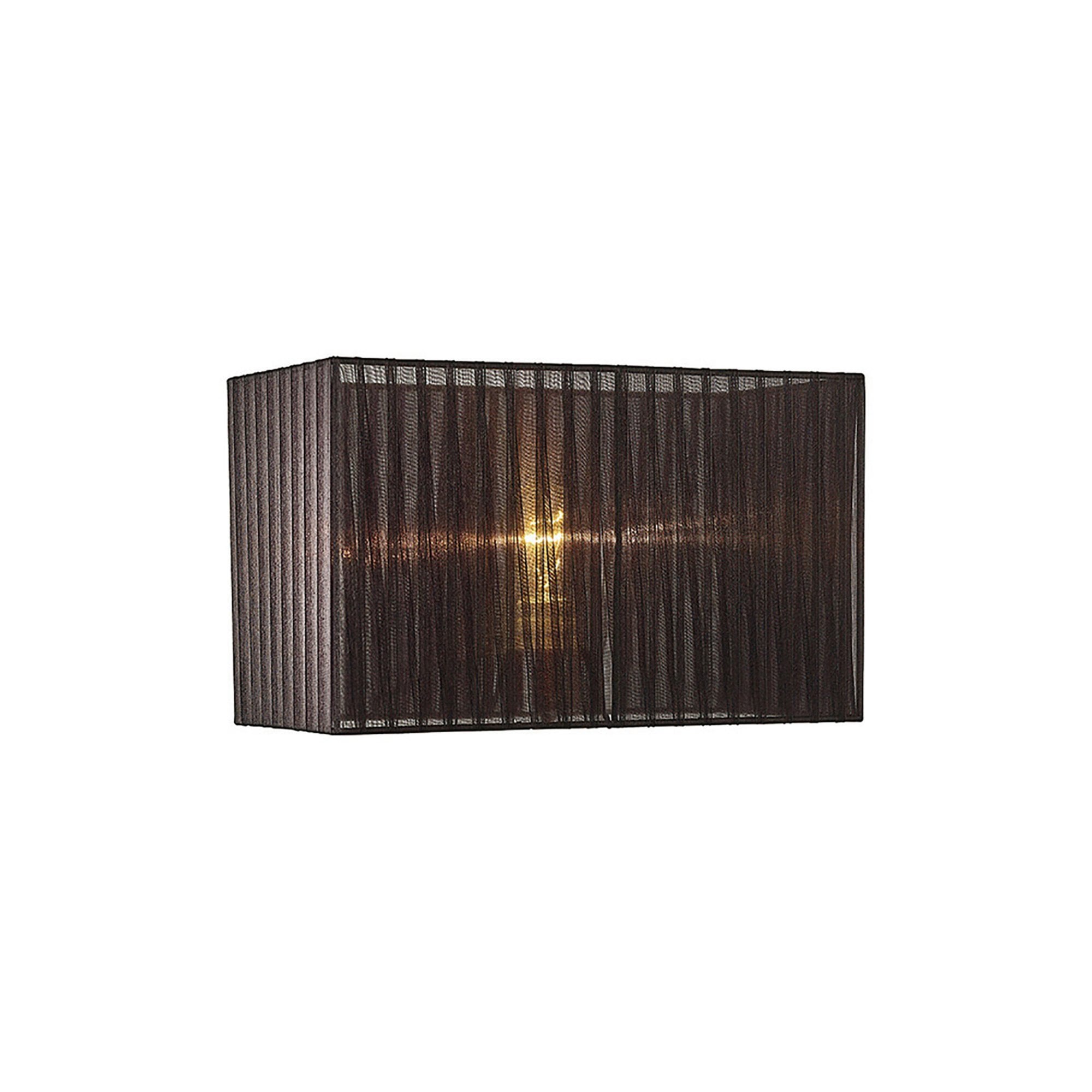 Diyas ILS31726 Florence Rectangle Organza Shade - 19cm, Black, For Table Lamp - Shade Only
