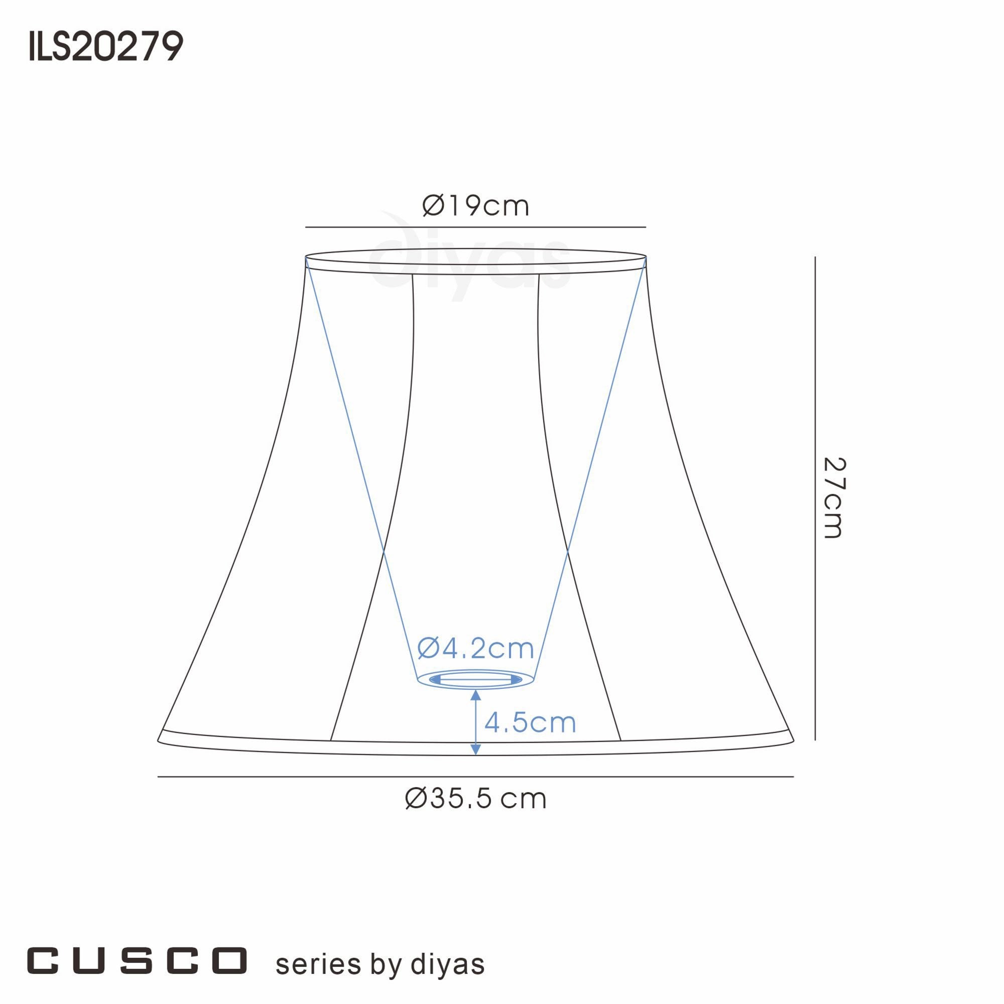 Diyas ILS20279 Cusco Hexagon Medium-Large Shade - Cream 19/35.5cm - Shade Only