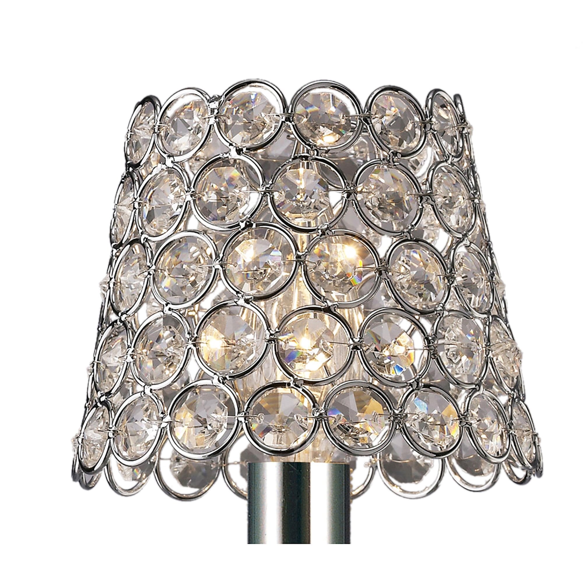 Diyas ILS10701 Clip On Crystal Ring Shade - Polished Chrome - 8.5/12cm - Shade Only