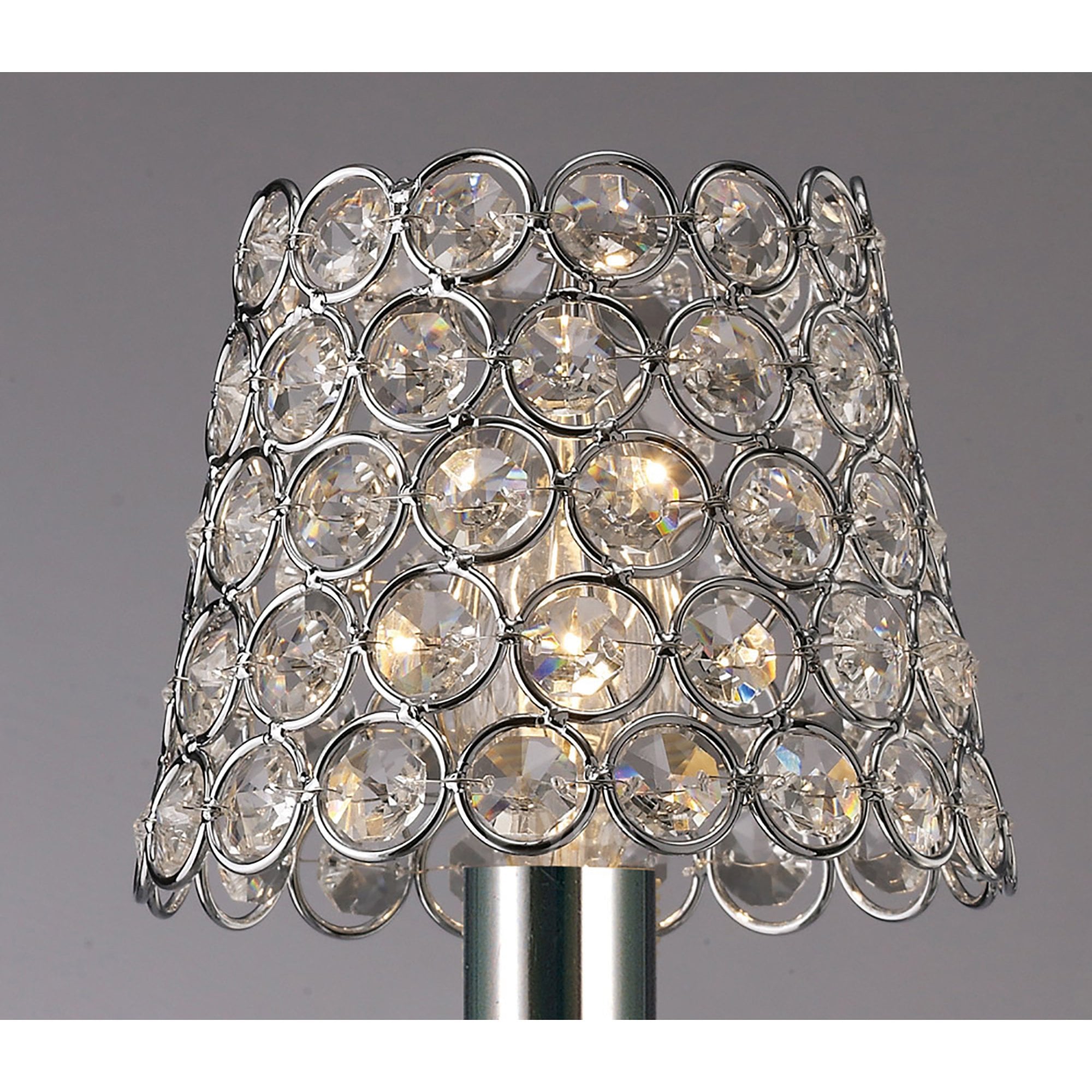 Diyas ILS10701 Clip On Crystal Ring Shade - Polished Chrome - 8.5/12cm - Shade Only