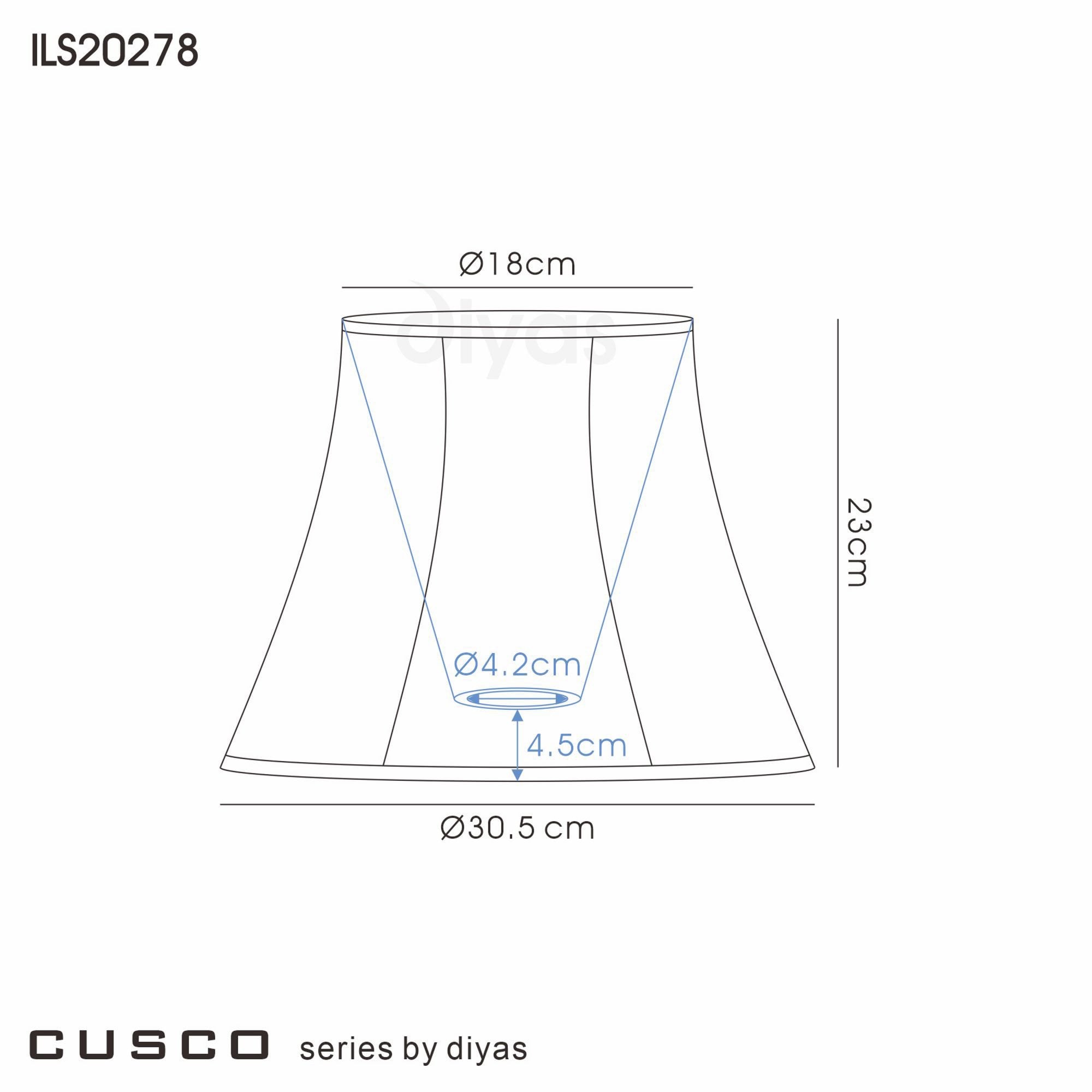 Diyas ILS20278 Cusco Hexagon Medium Shade - Cream 18/30.5cm - Shade Only