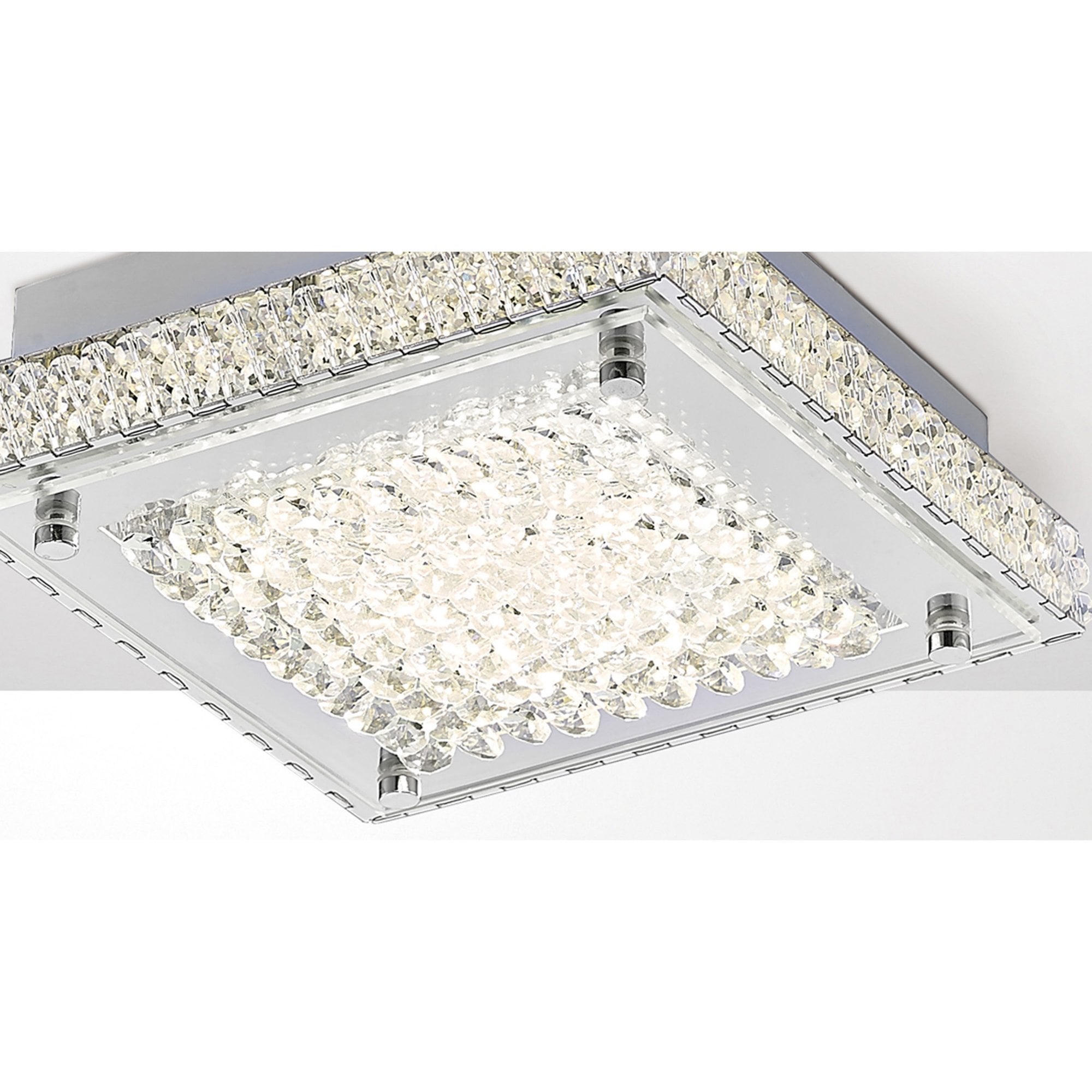 Diyas IL80070 Amelia Ceiling 12W 1200lm LED 4000K Stainless Steel/Crystal