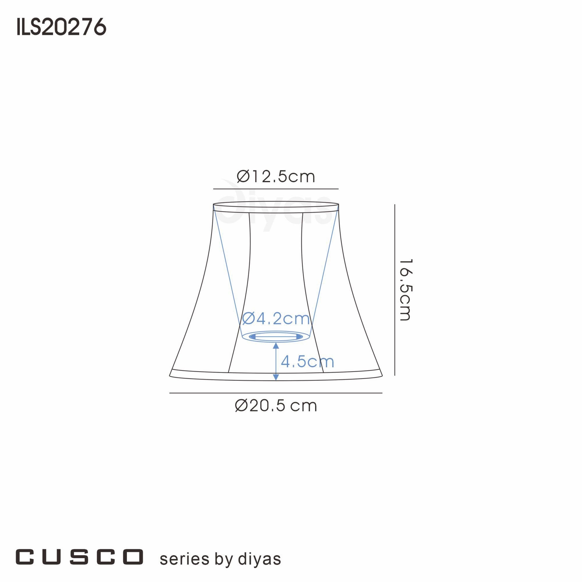Diyas ILS20276 Cusco Hexagon Small Shade - Cream 12.5/20.5cm - Shade Only