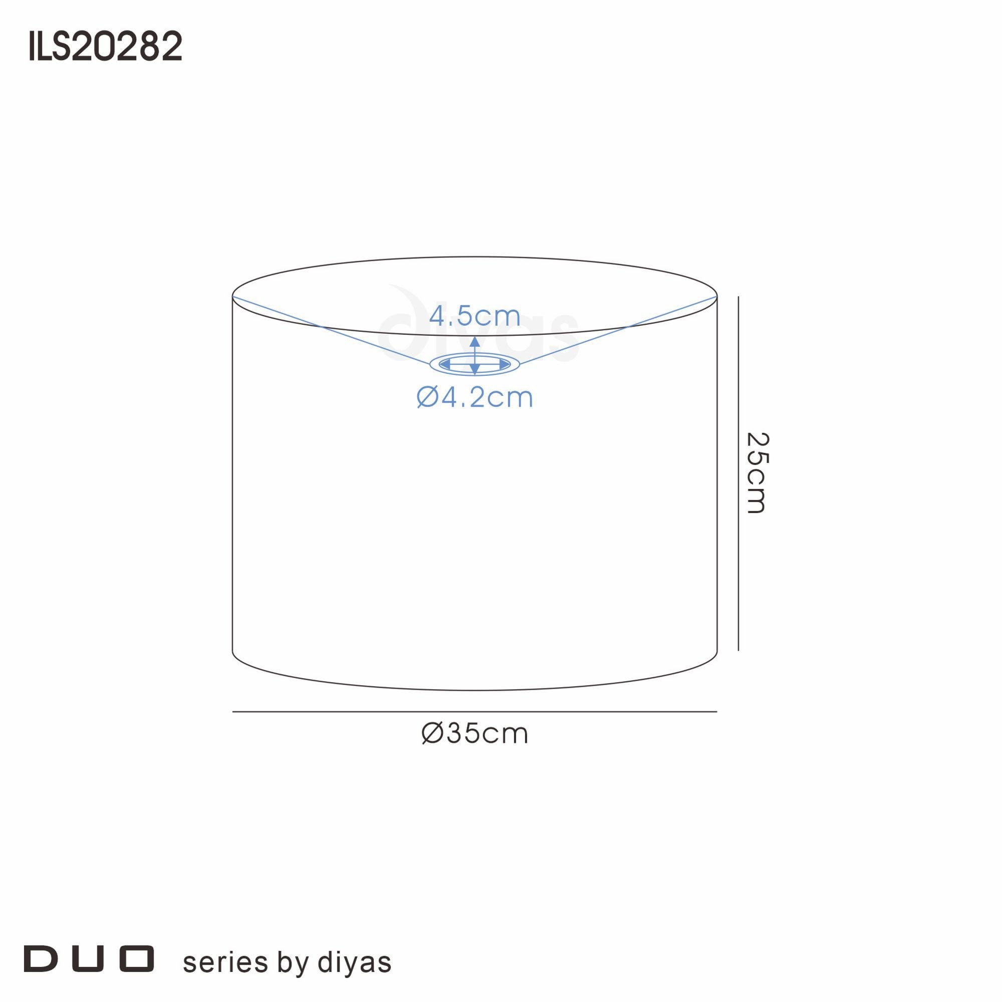 Diyas ILS20282 Duo Round Shade - Medium Black/Chrome 35cm - Shade Only