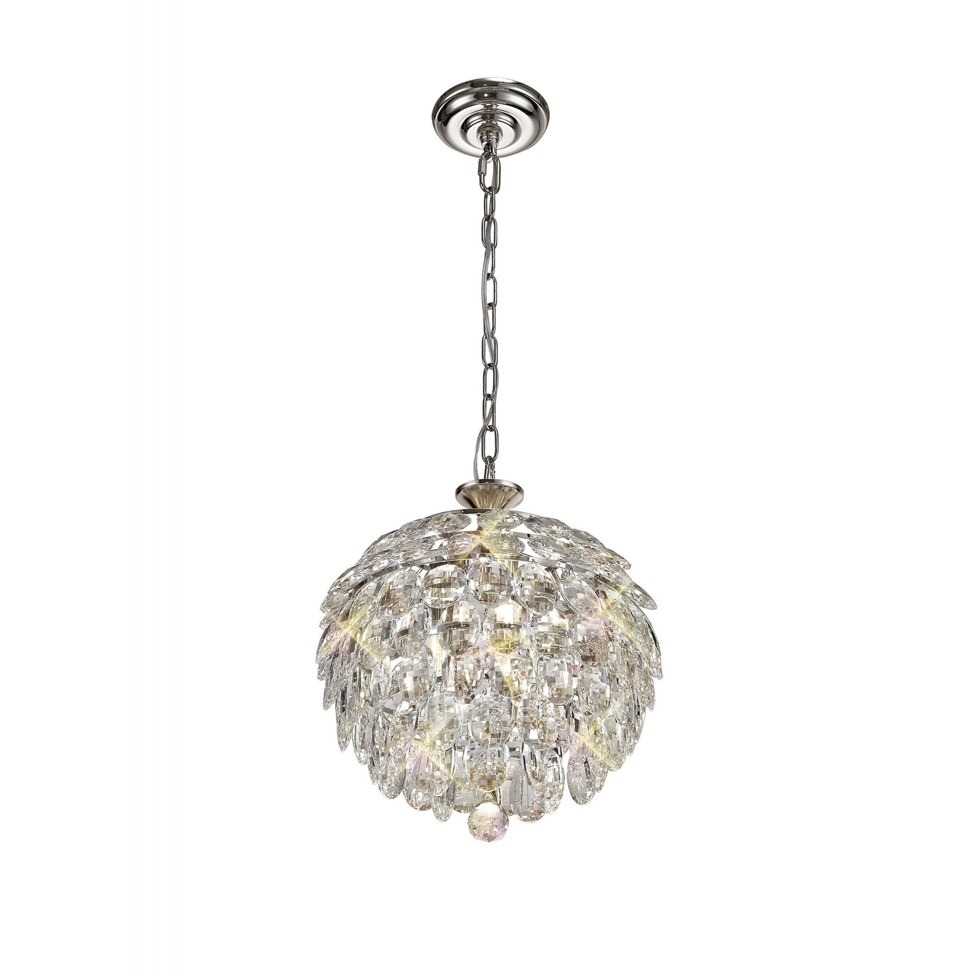 Diyas Coniston Pendant 3 Light E14 - Polished Chrome/Crystal