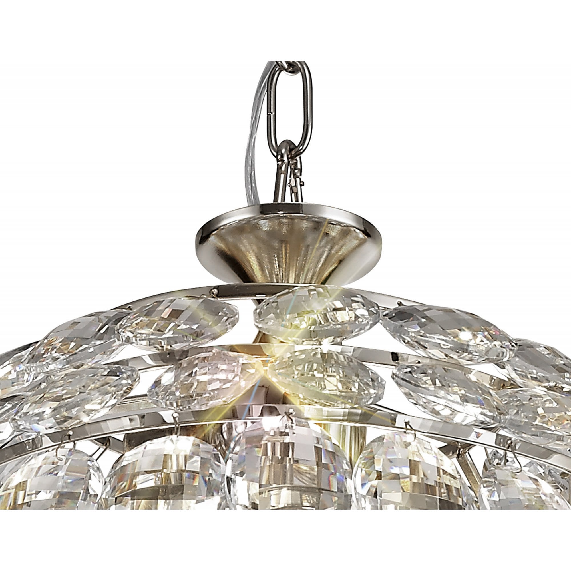Diyas Coniston Pendant 3 Light E14 - Polished Chrome/Crystal