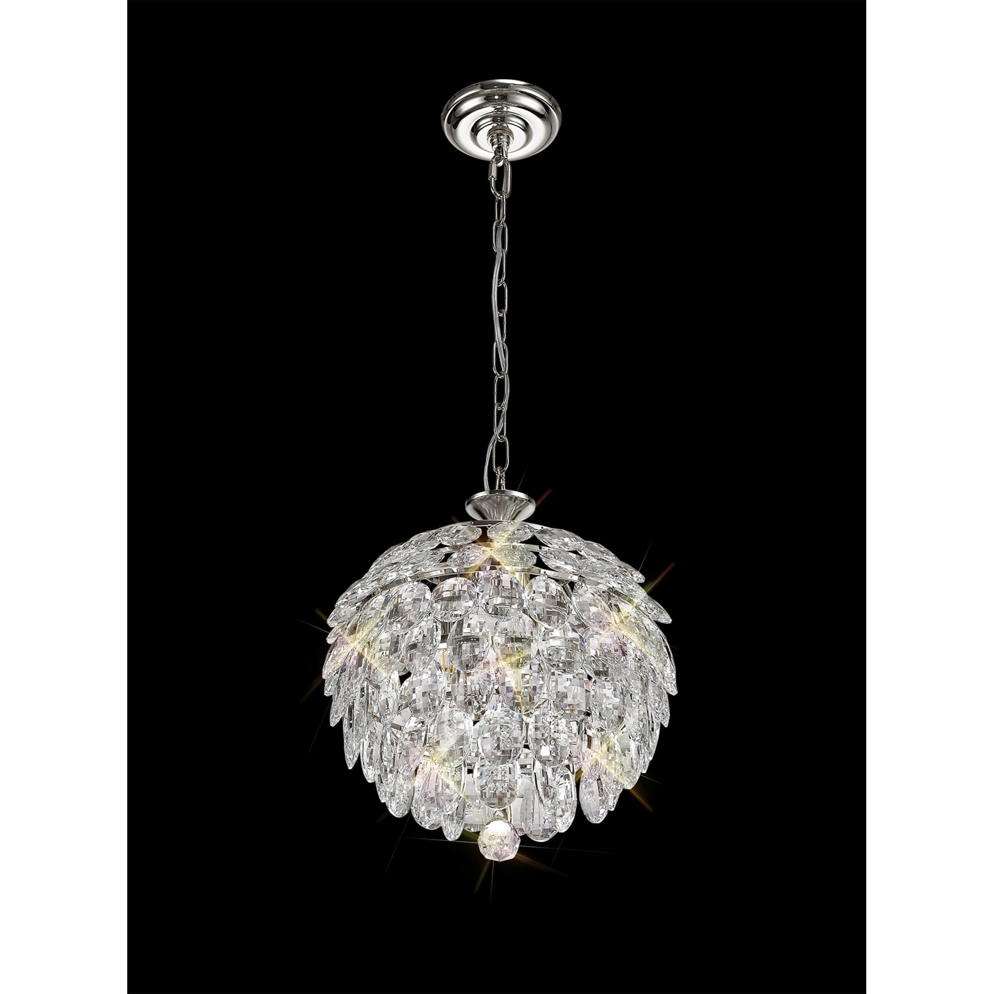 Diyas Coniston Pendant 3 Light E14 - Polished Chrome/Crystal