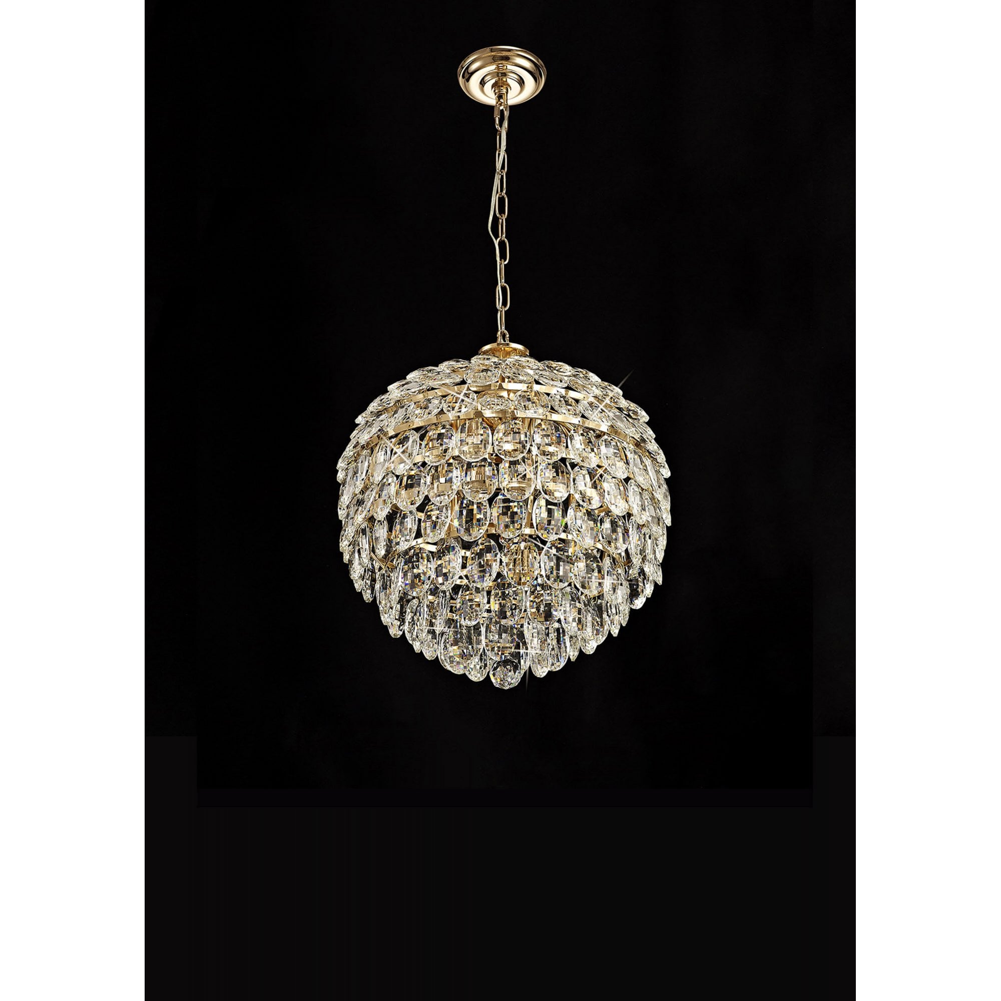 Diyas Coniston Pendant 6 Light E14 - French Gold/Crystal
