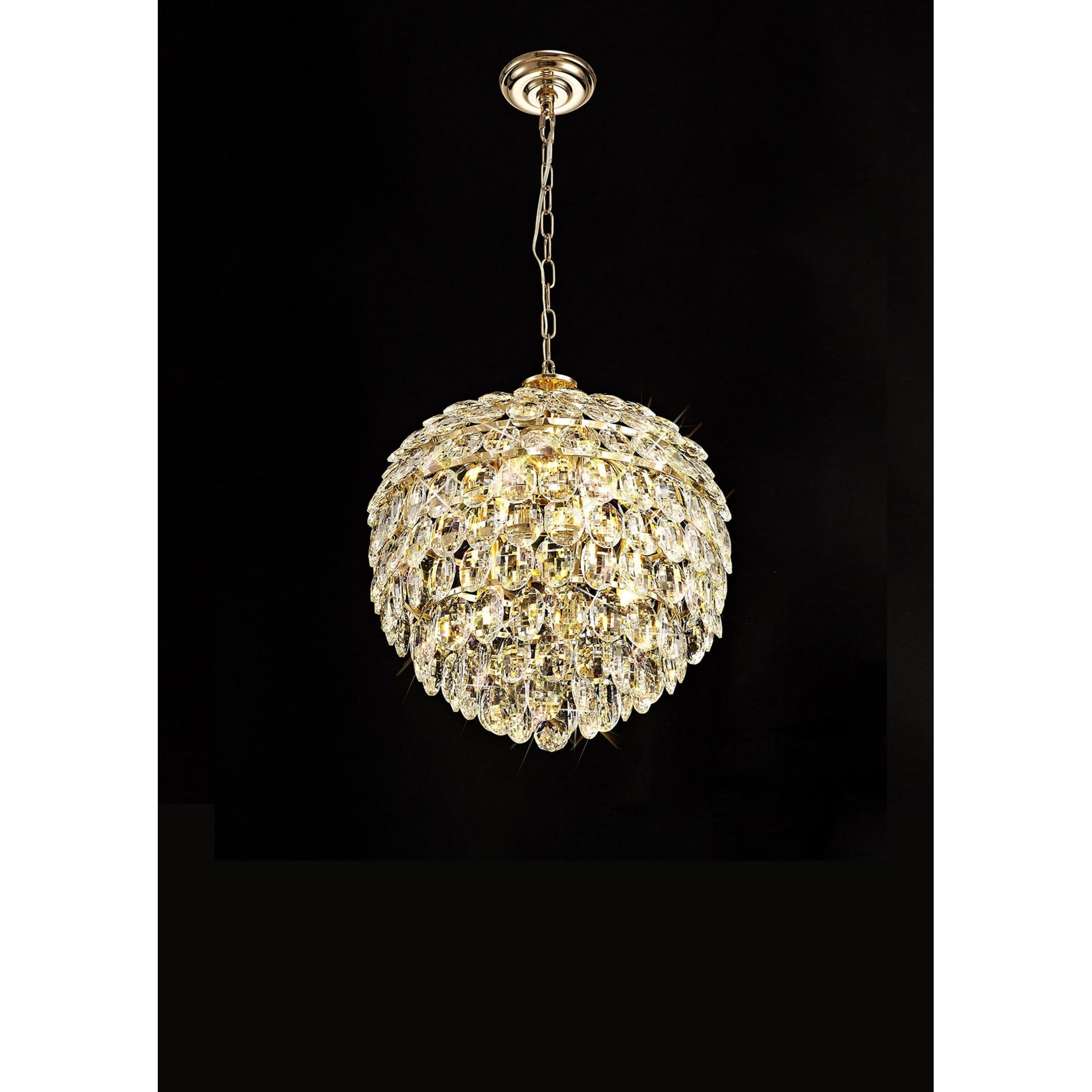 Diyas Coniston Pendant 6 Light E14 - French Gold/Crystal
