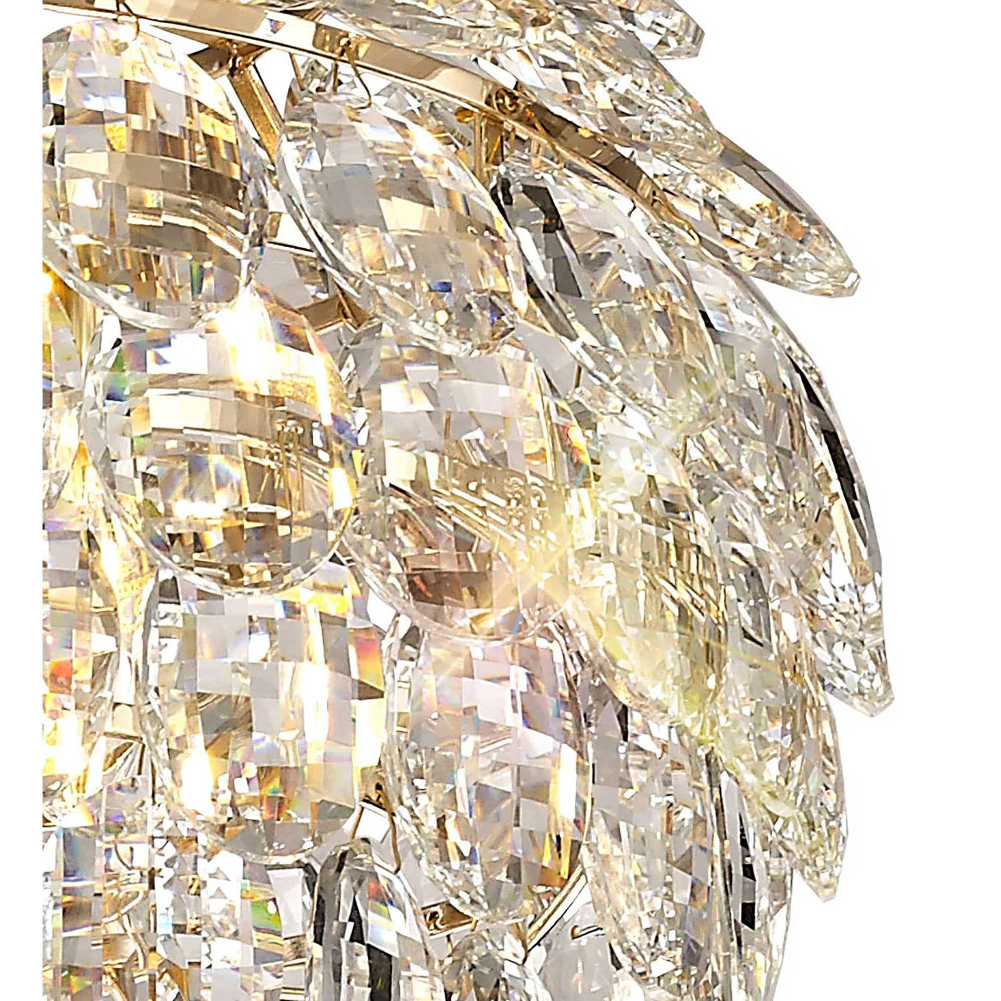Diyas Coniston Pendant 3 Light E14 - French Gold/Crystal
