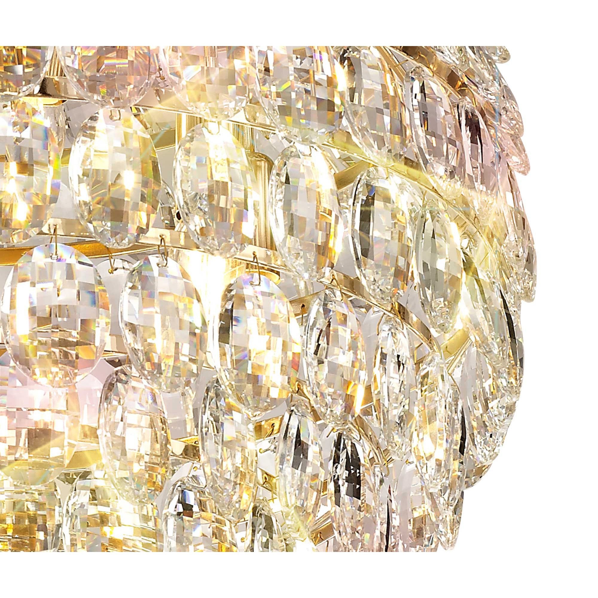 Diyas Coniston Pendant 9 Light E14 - French Gold/Crystal