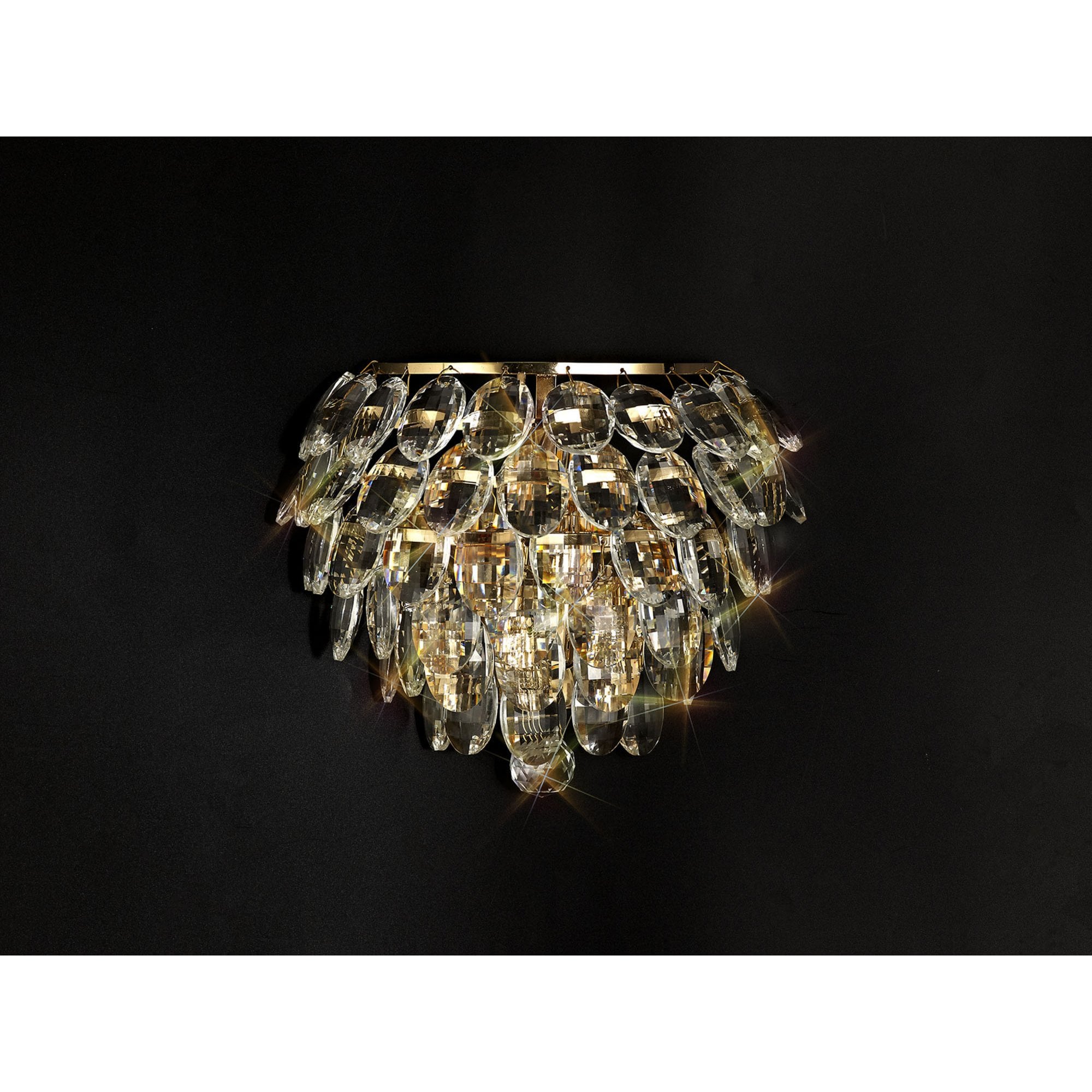 Diyas Coniston Wall Lamp Single Light E14 - French Gold/Crystal