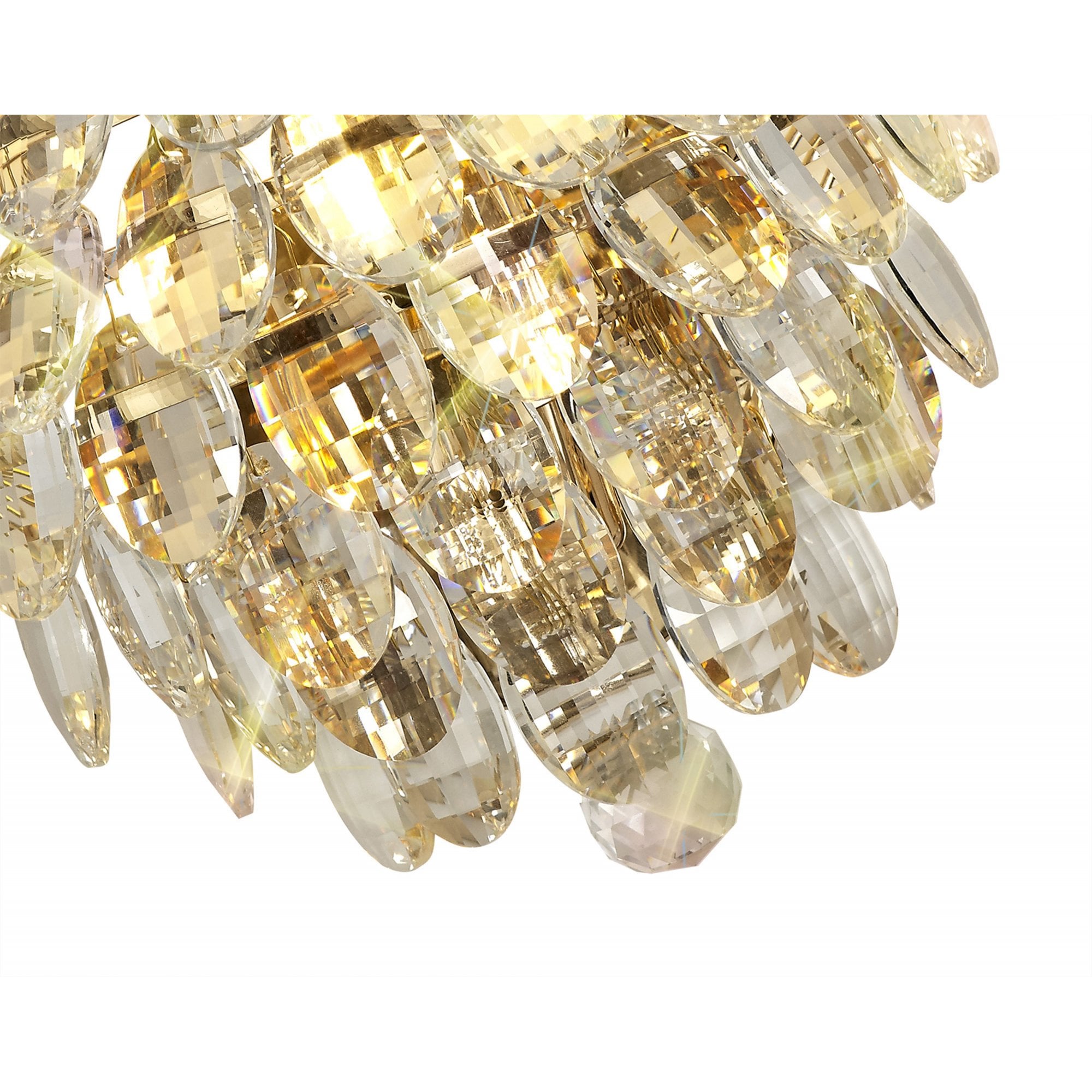 Diyas Coniston Wall Lamp Single Light E14 - French Gold/Crystal