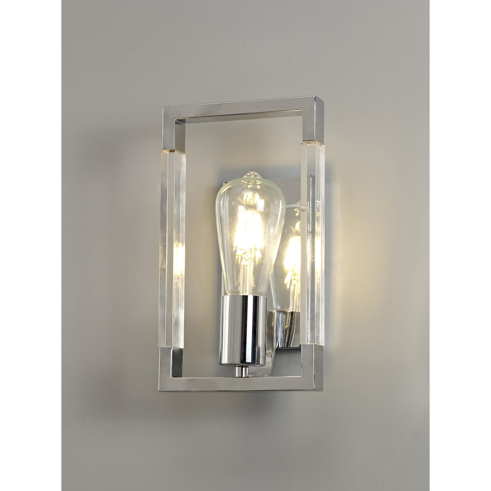 Diyas Canto Wall Lamp Single Light E27 - Polished Nickel/Acrylic