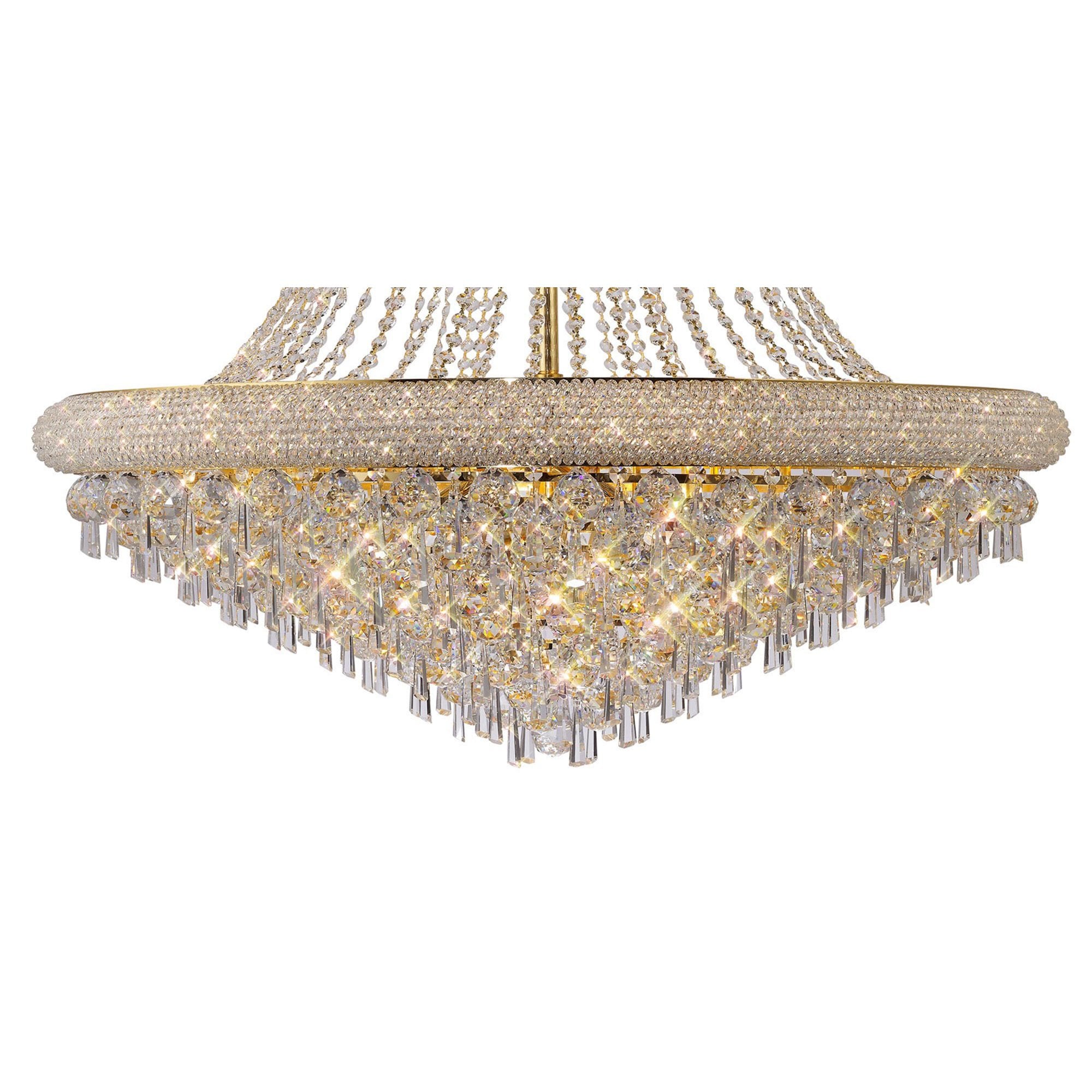 Diyas Alexandra 20 Light Pendant - French Gold & Crystal
