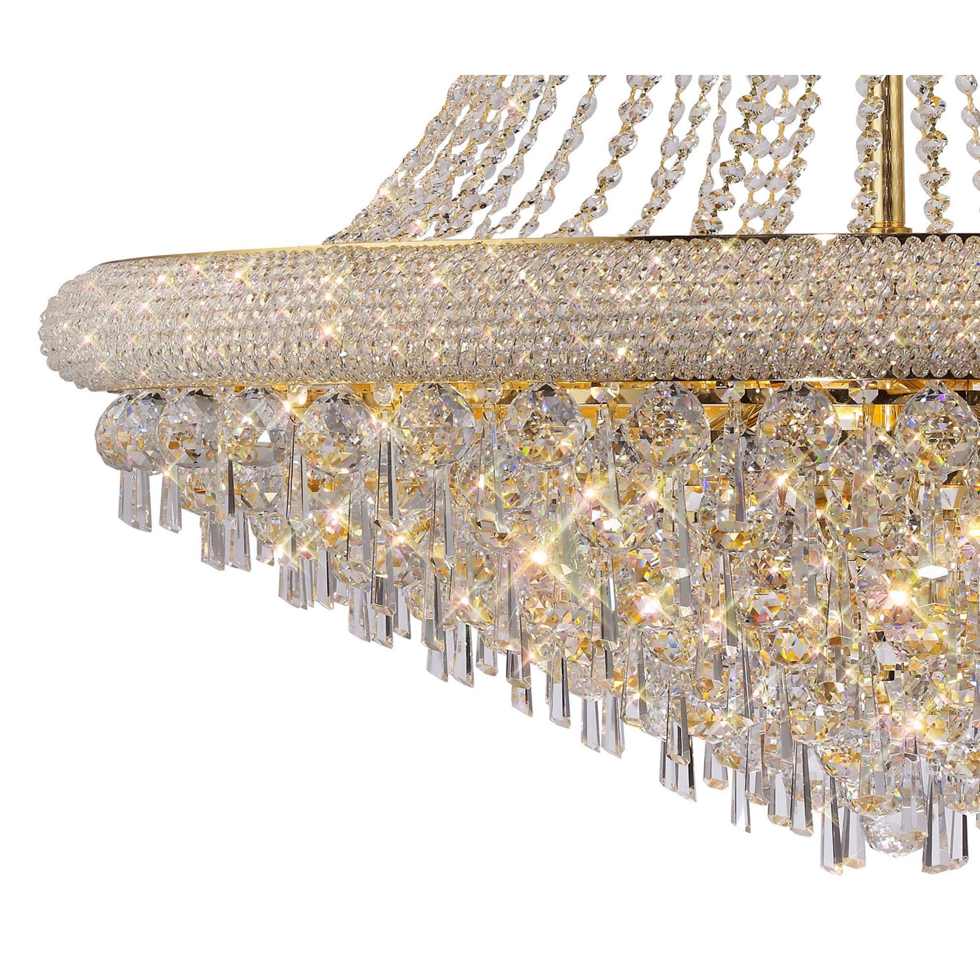 Diyas Alexandra 20 Light Pendant - French Gold & Crystal