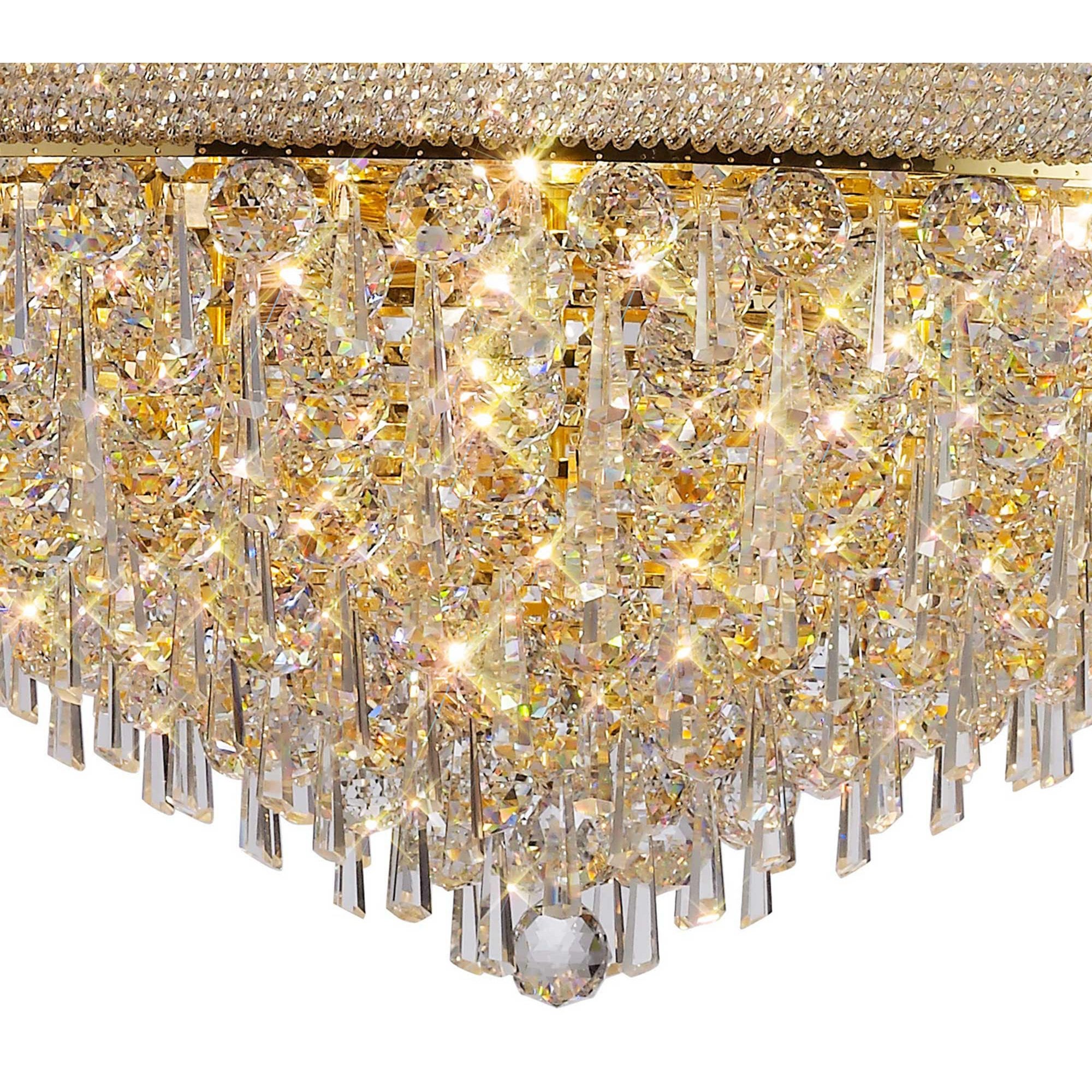 Diyas Alexandra 3 Tier 37 Light Pendant - French Gold & Crystal