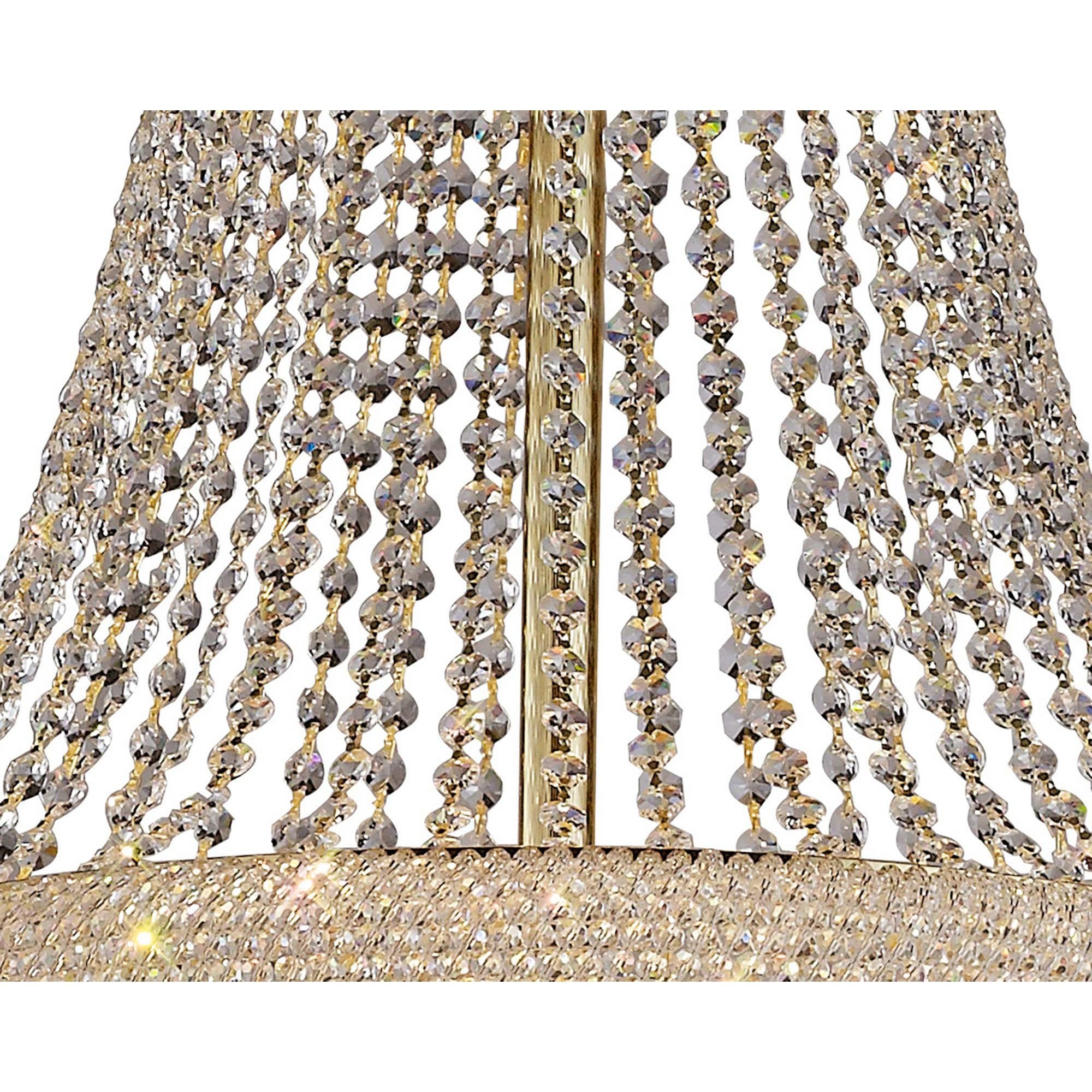 Diyas Alexandra 3 Tier 37 Light Pendant - French Gold & Crystal