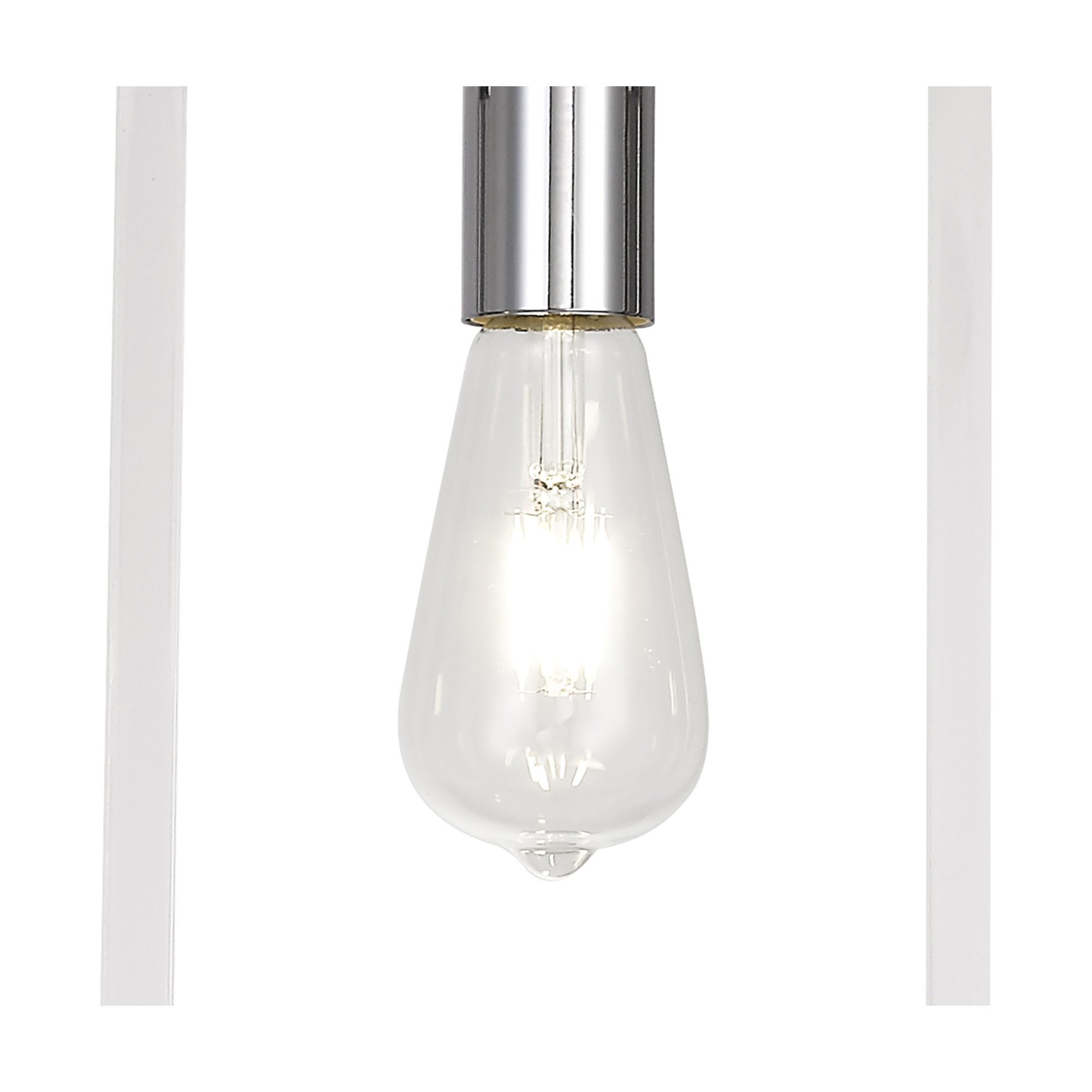 Diyas Canto Single Rectangle Pendant Single Light E27 - Polished Nickel/Acrylic