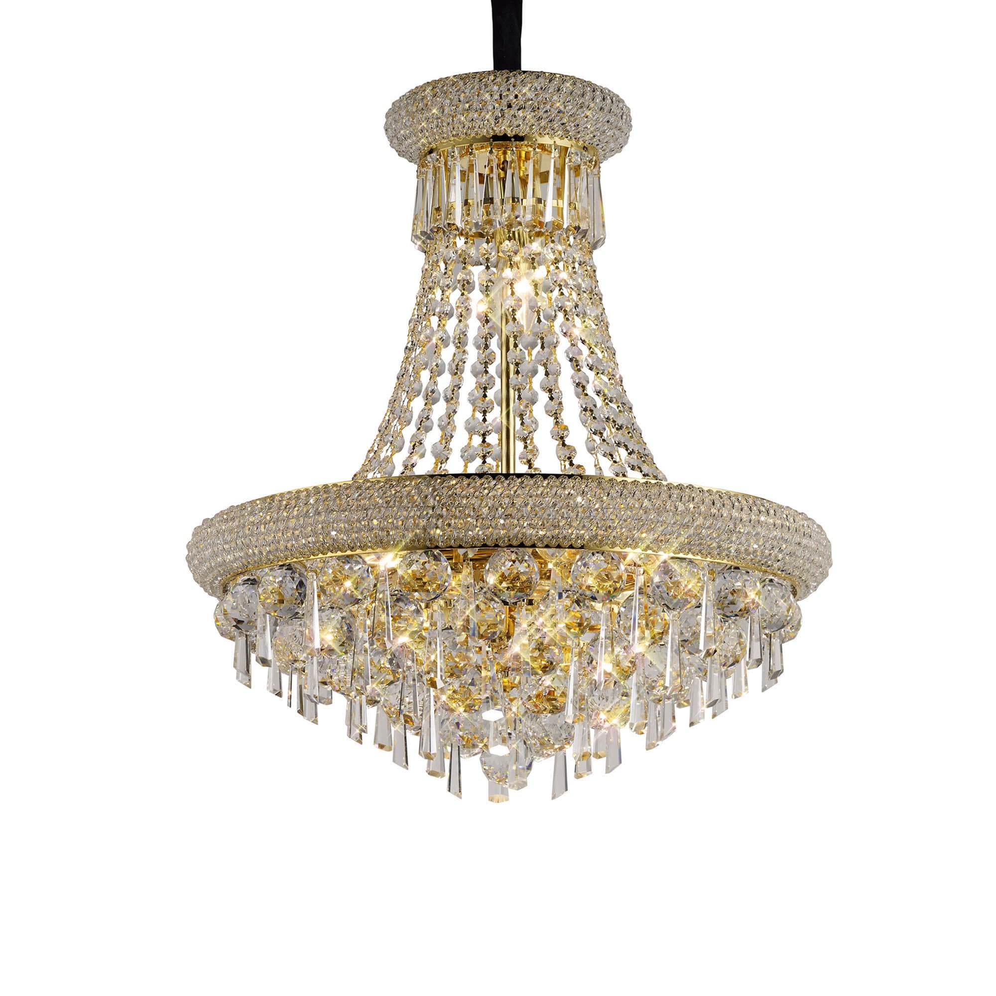 Diyas Alexandra 9 Light Pendant - French Gold & Crystal