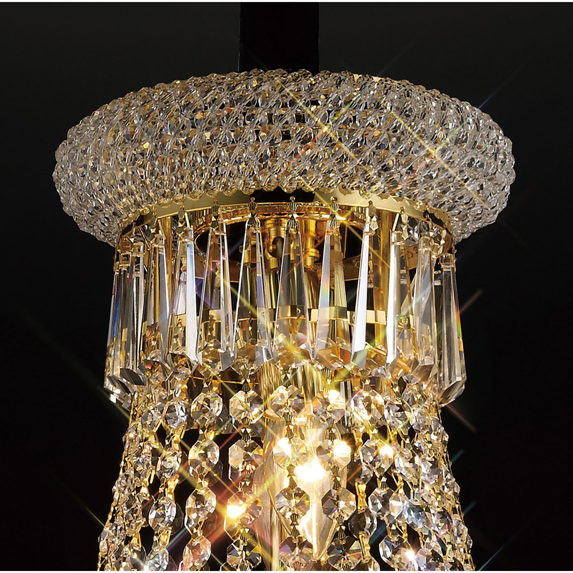 Diyas Alexandra 9 Light Pendant - French Gold & Crystal