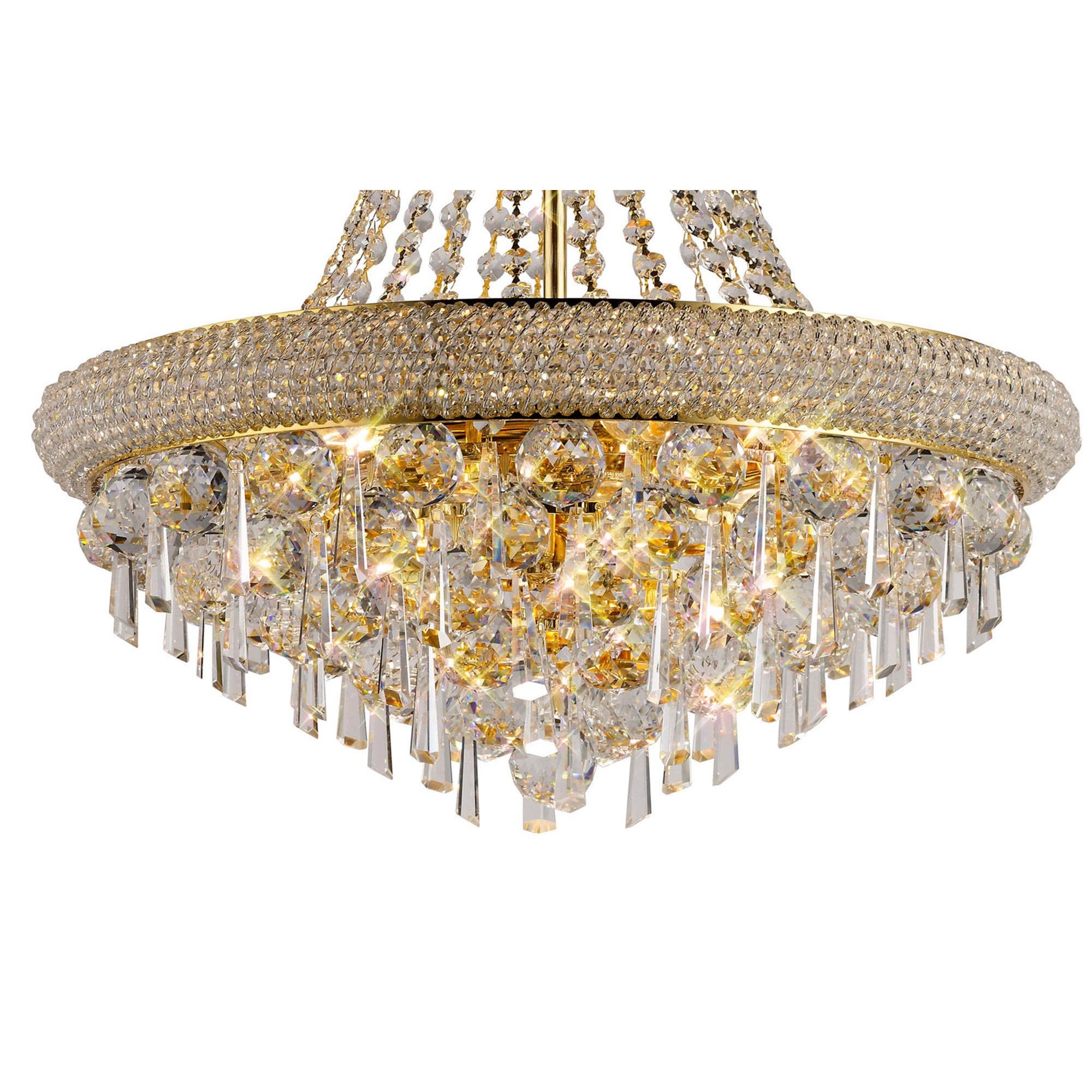 Diyas Alexandra 9 Light Pendant - French Gold & Crystal
