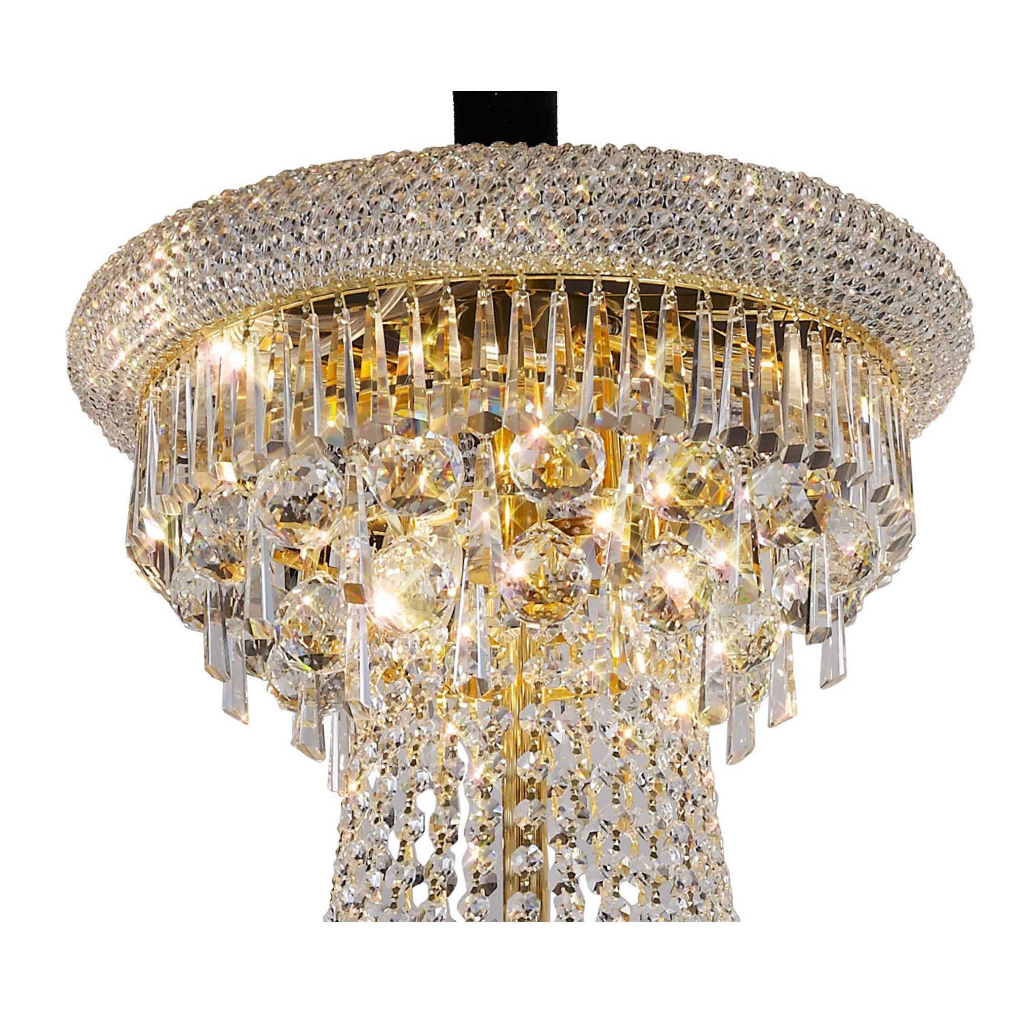 Diyas Alexandra 3 Tier 29 Light Pendant - French Gold & Crystal