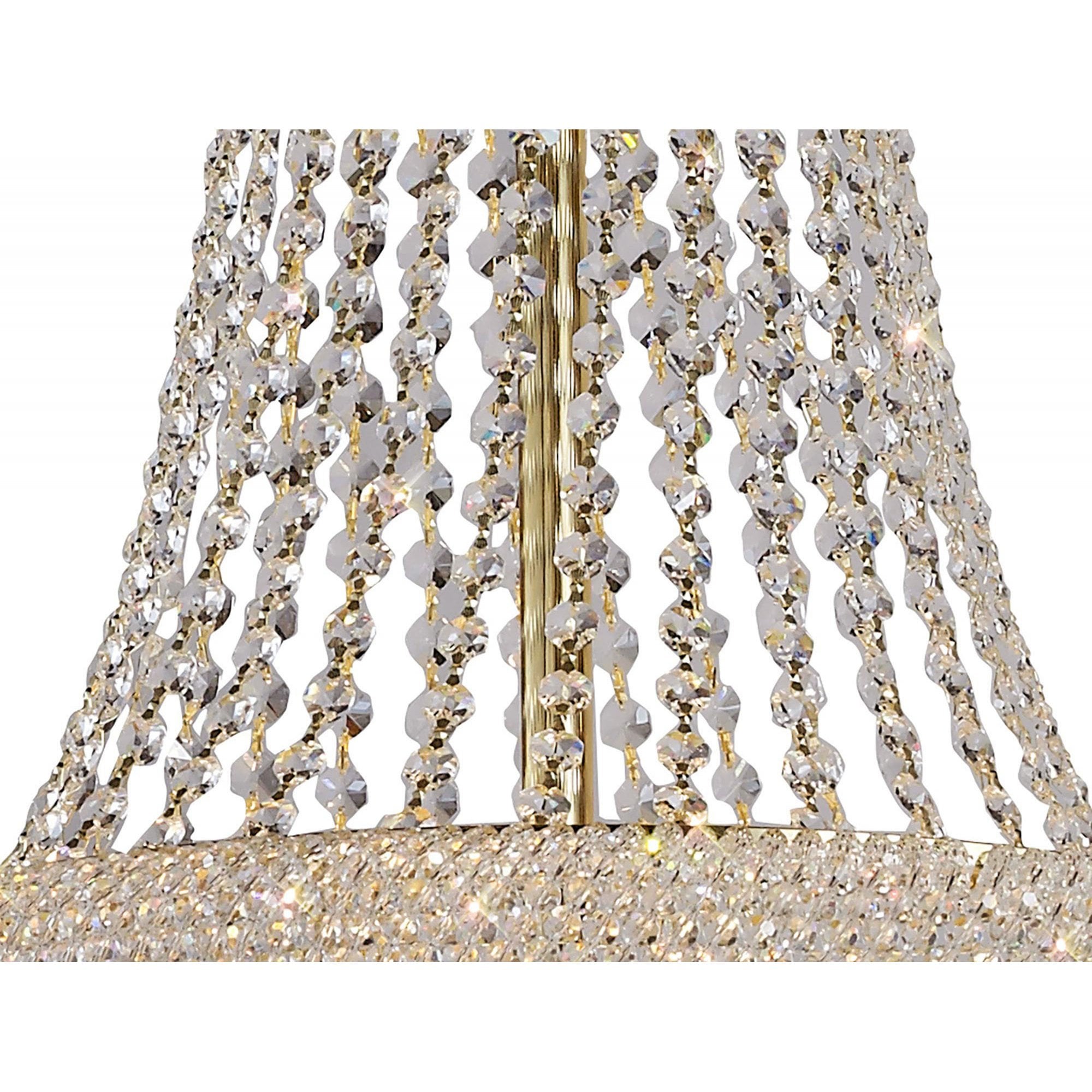 Diyas Alexandra 3 Tier 29 Light Pendant - French Gold & Crystal