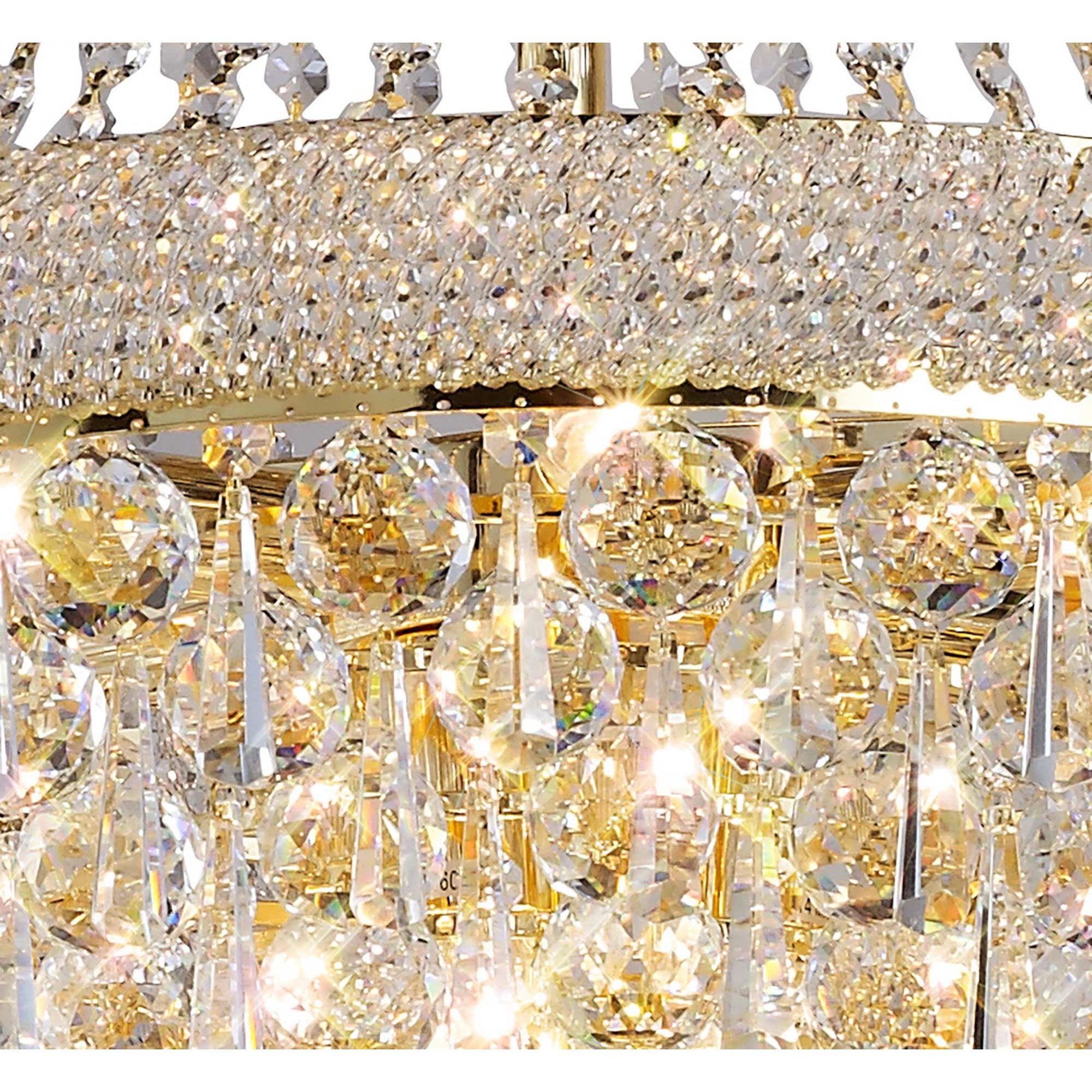 Diyas Alexandra 3 Tier 29 Light Pendant - French Gold & Crystal