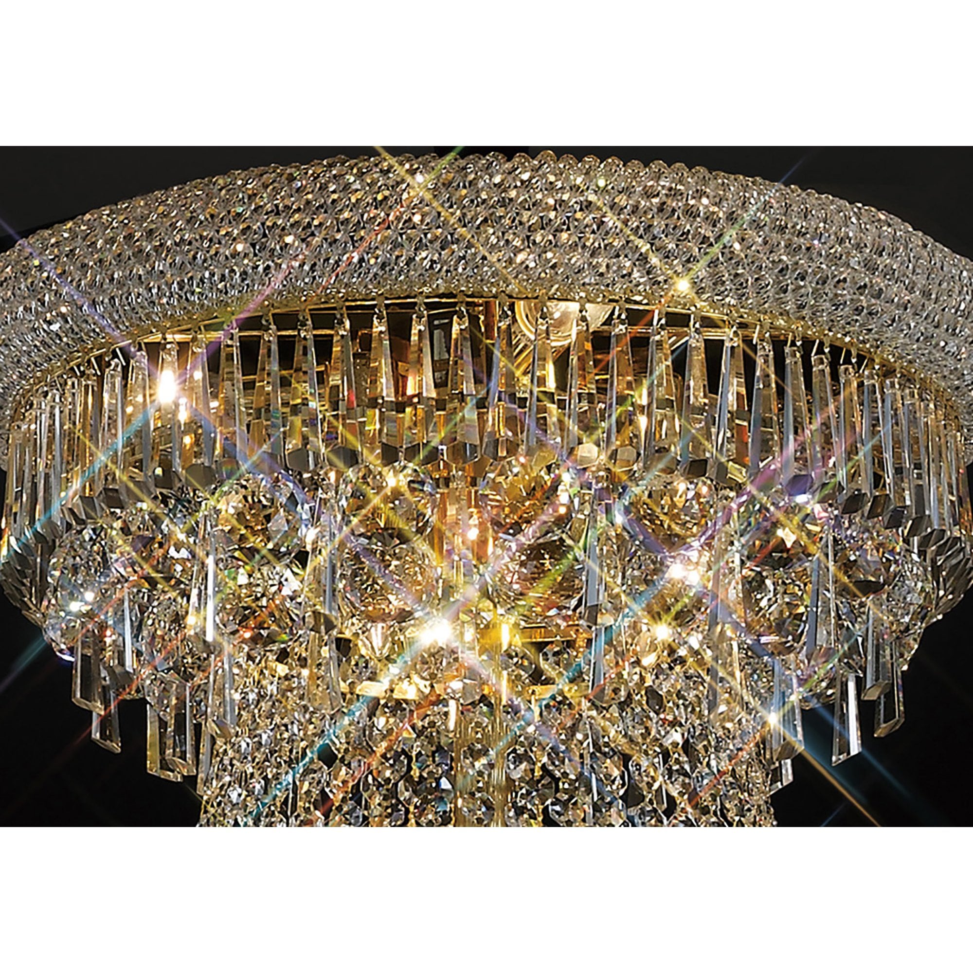 Diyas Alexandra 3 Tier 29 Light Pendant - French Gold & Crystal