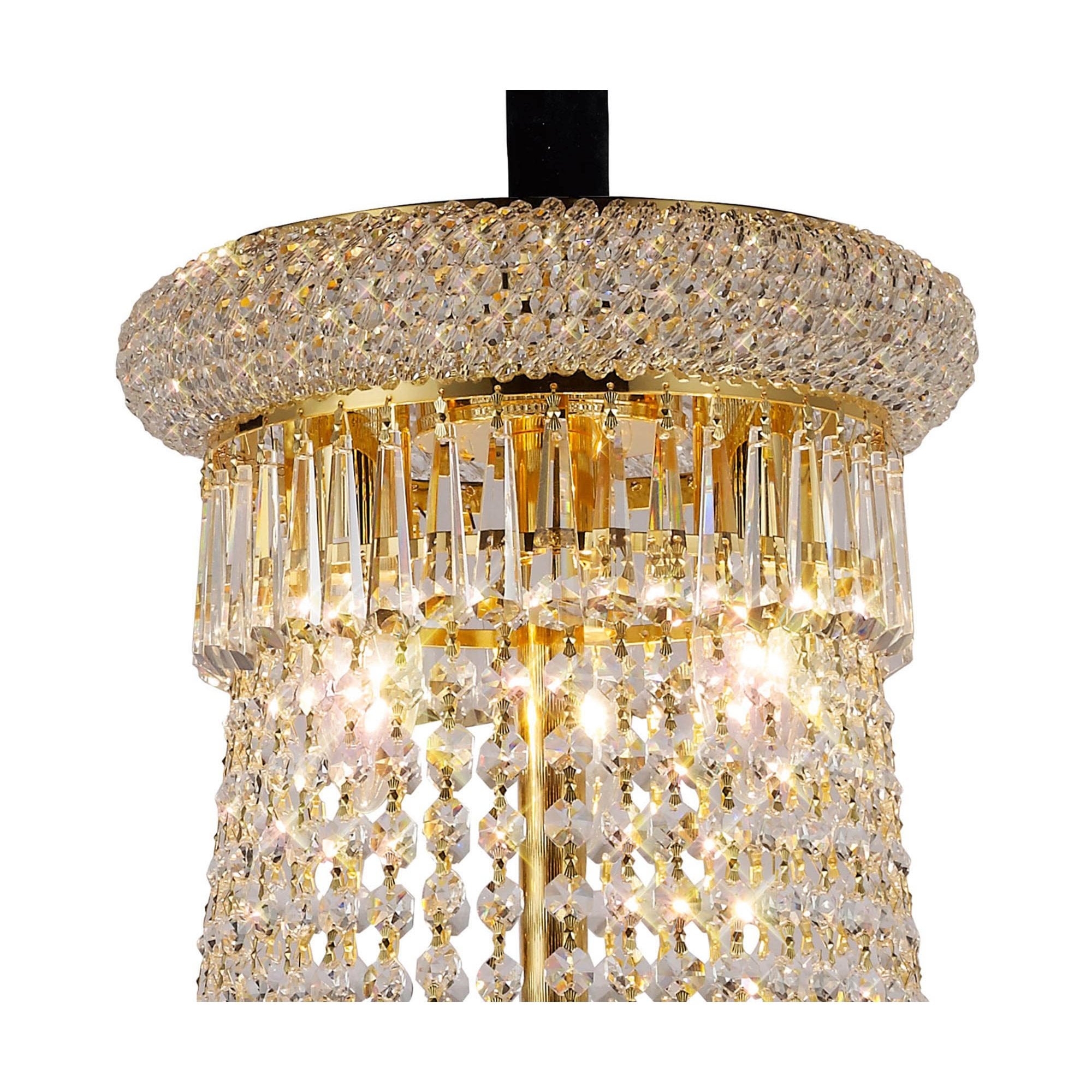 Diyas Alexandra 18 Light Pendant - French Gold & Crystal