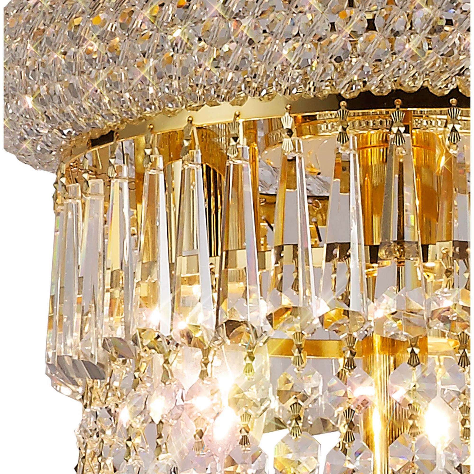 Diyas Alexandra 18 Light Pendant - French Gold & Crystal